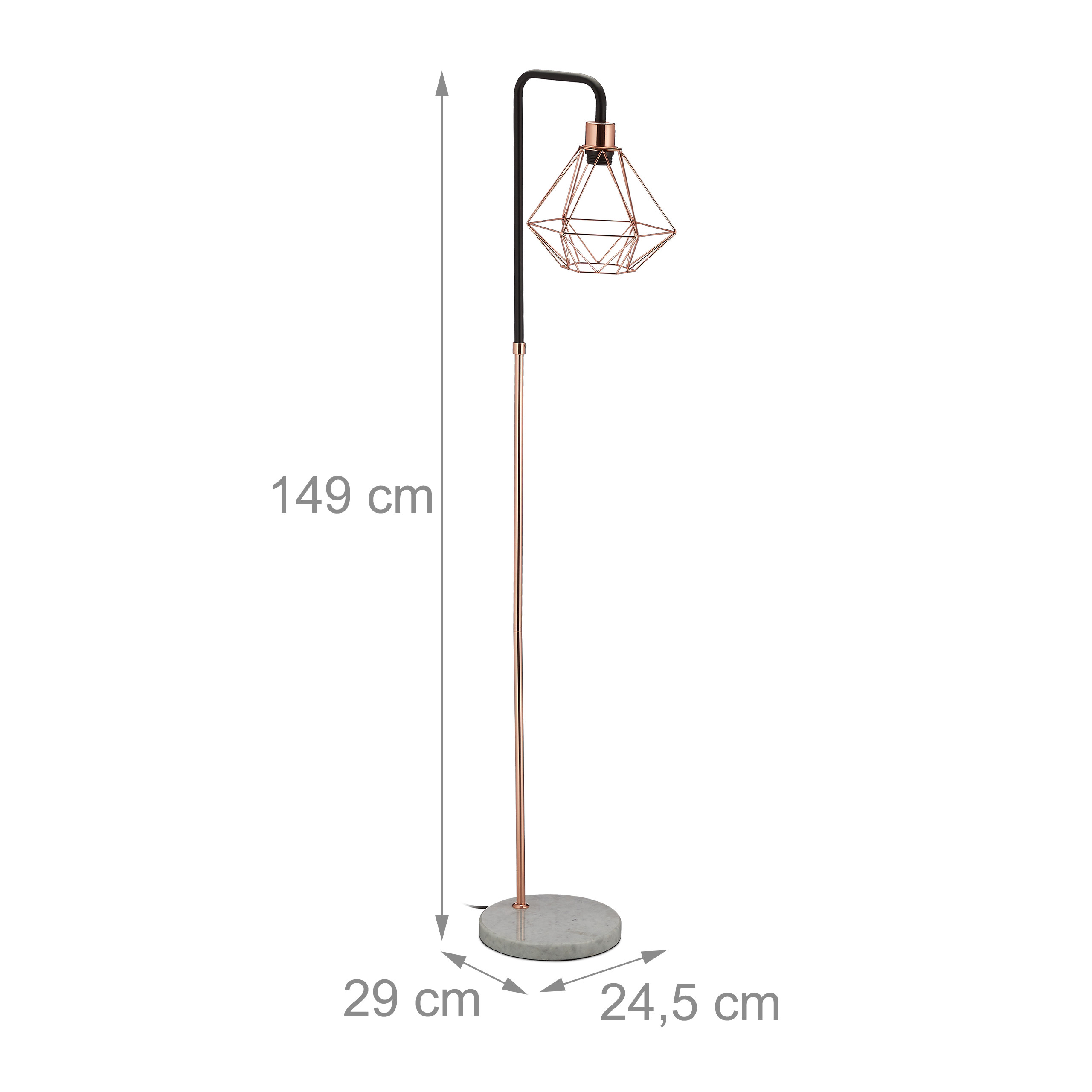 Stehlampe Stehleuchte Lampe Wohnzimmerlampe Standleuchte Leuchte Kupfer