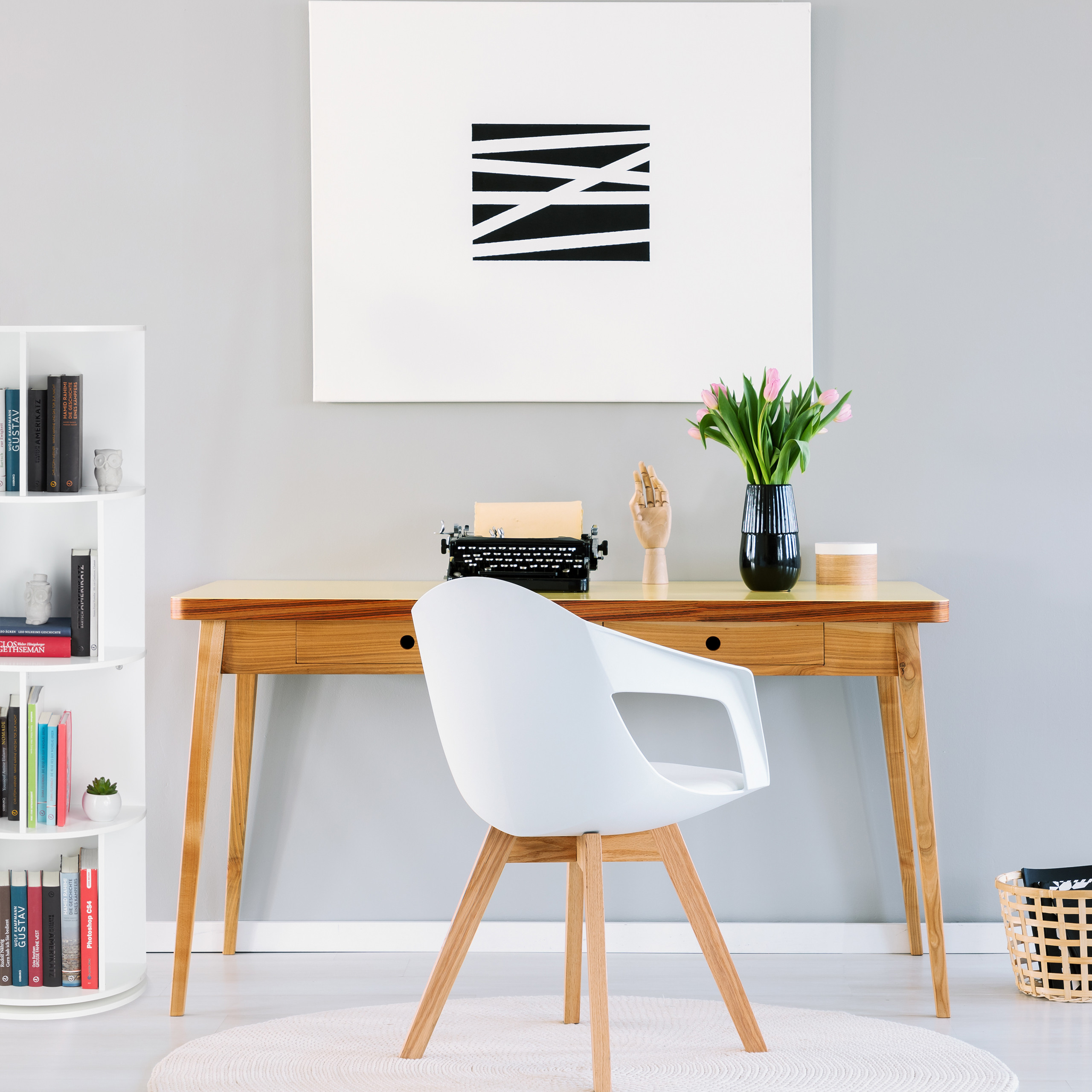 Bücherregal drehbar Drehregal rund Bücherrondell Büro Regal DVD CD 12