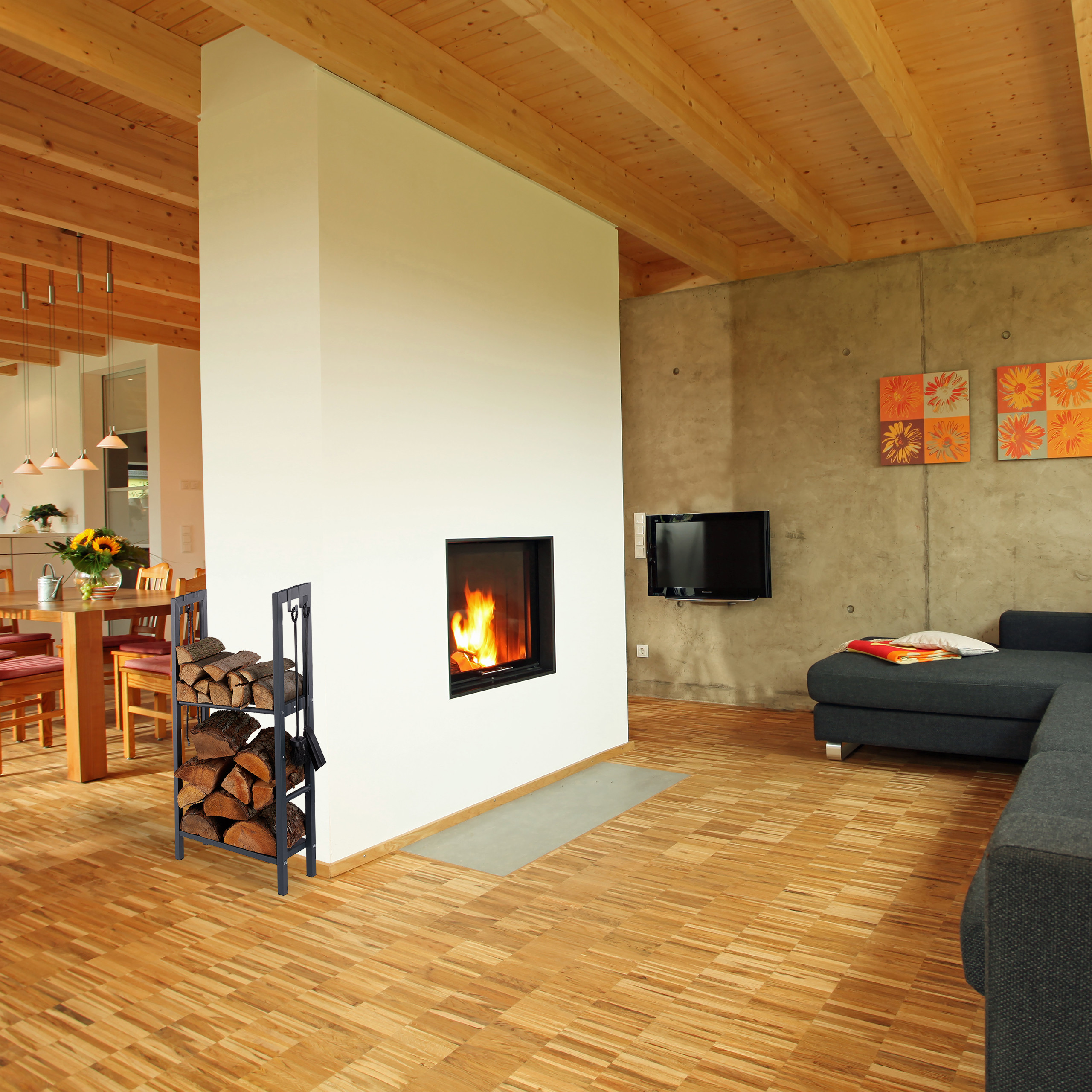 Kaminholzregal Kaminholzständer Holzaufbewahrung Brennholzregal Innen