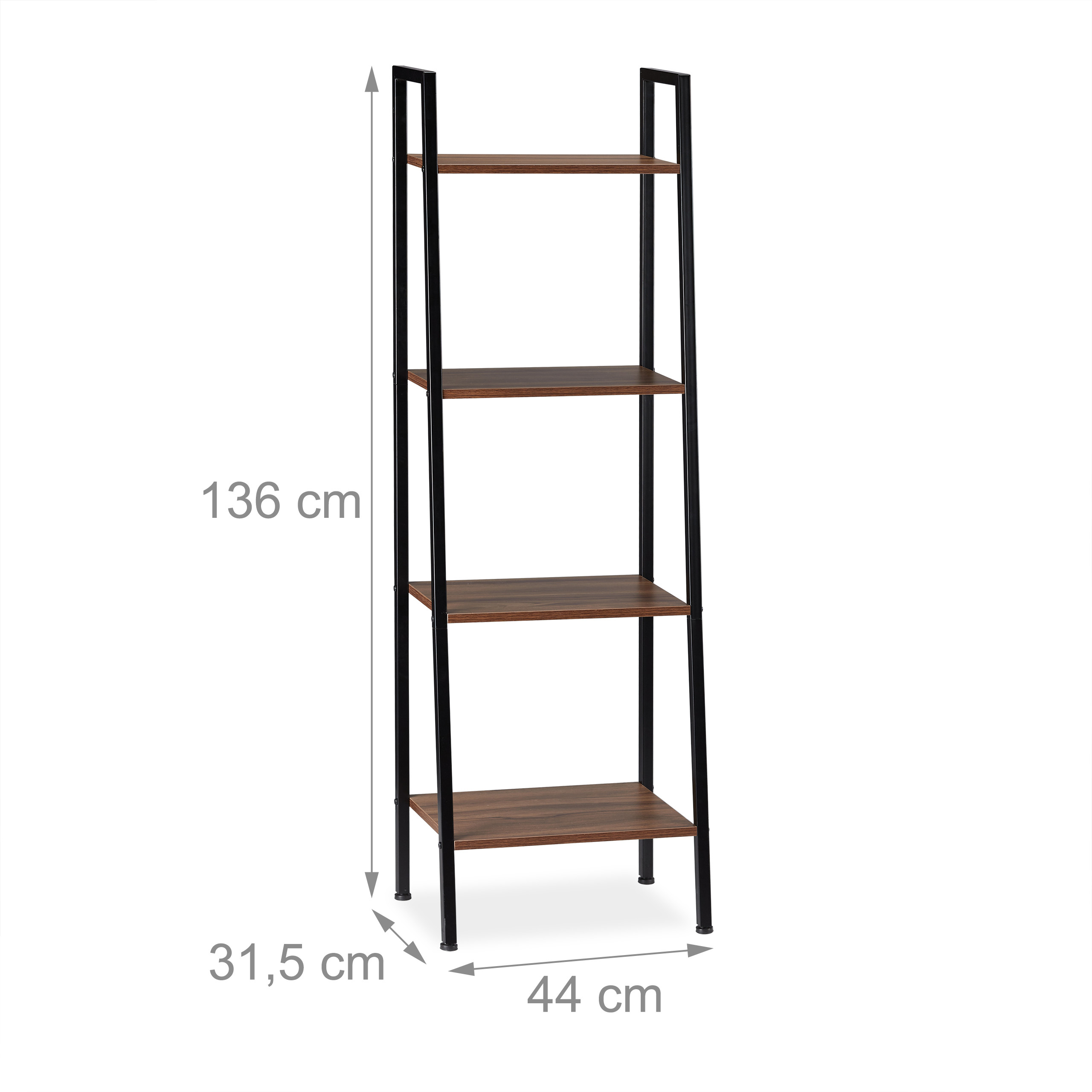 Standregal 4 Ablagen Bücherregal Leiterregal Stufenregal Pflanzenregal