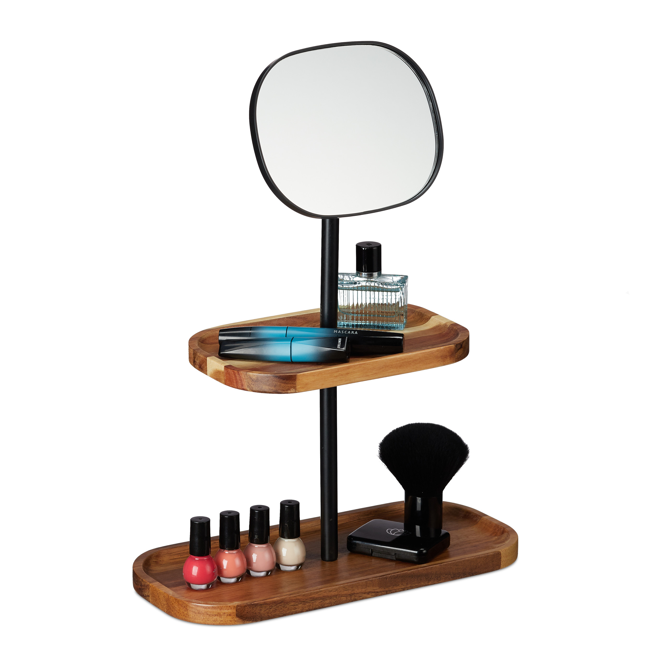 Kosmetikspiegel 2 Ablagen Schminkspiegel Tischspiegel Makeupspiegel