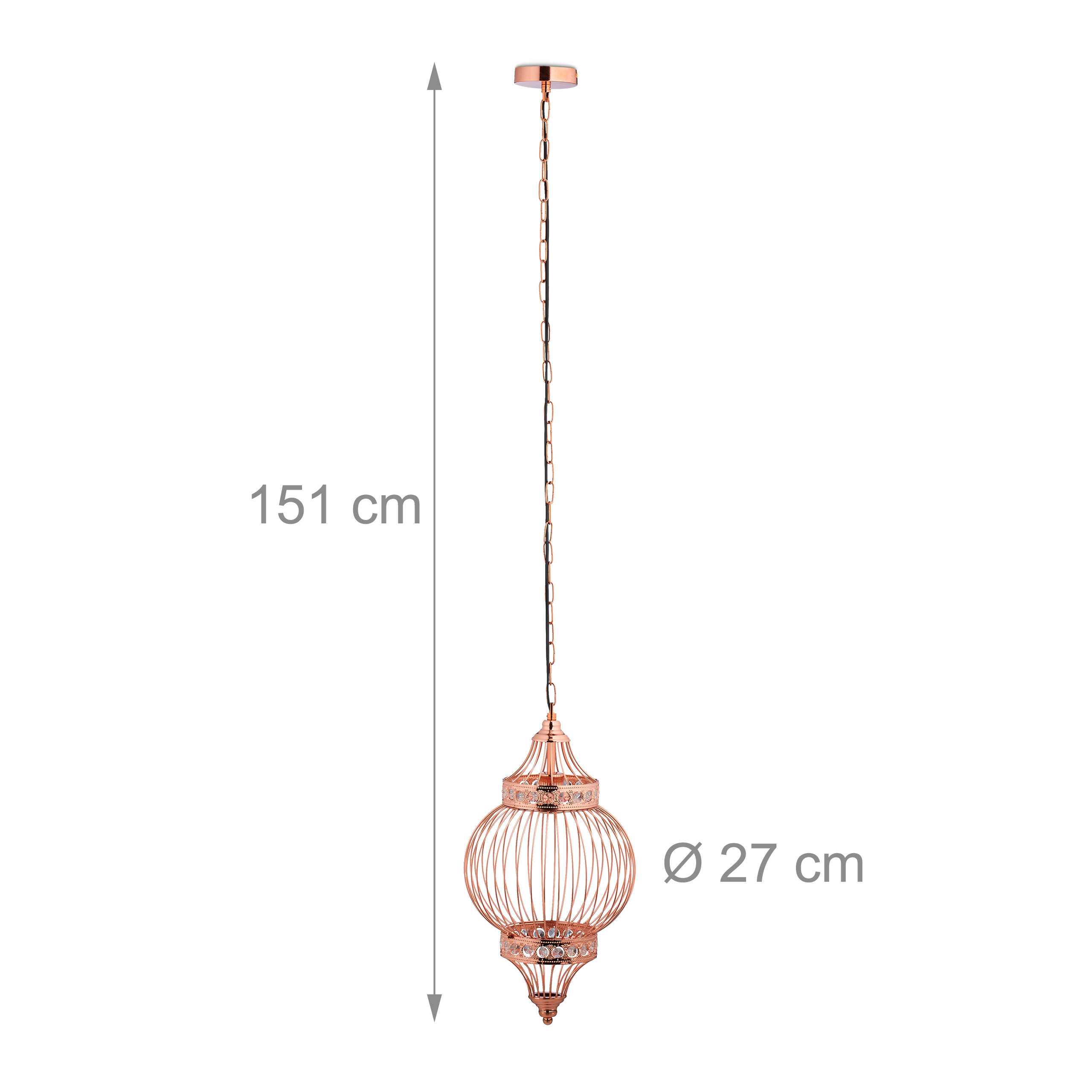 Hängelampe Kupfer Lampe orientalisch Käfiglampe Pendellampe