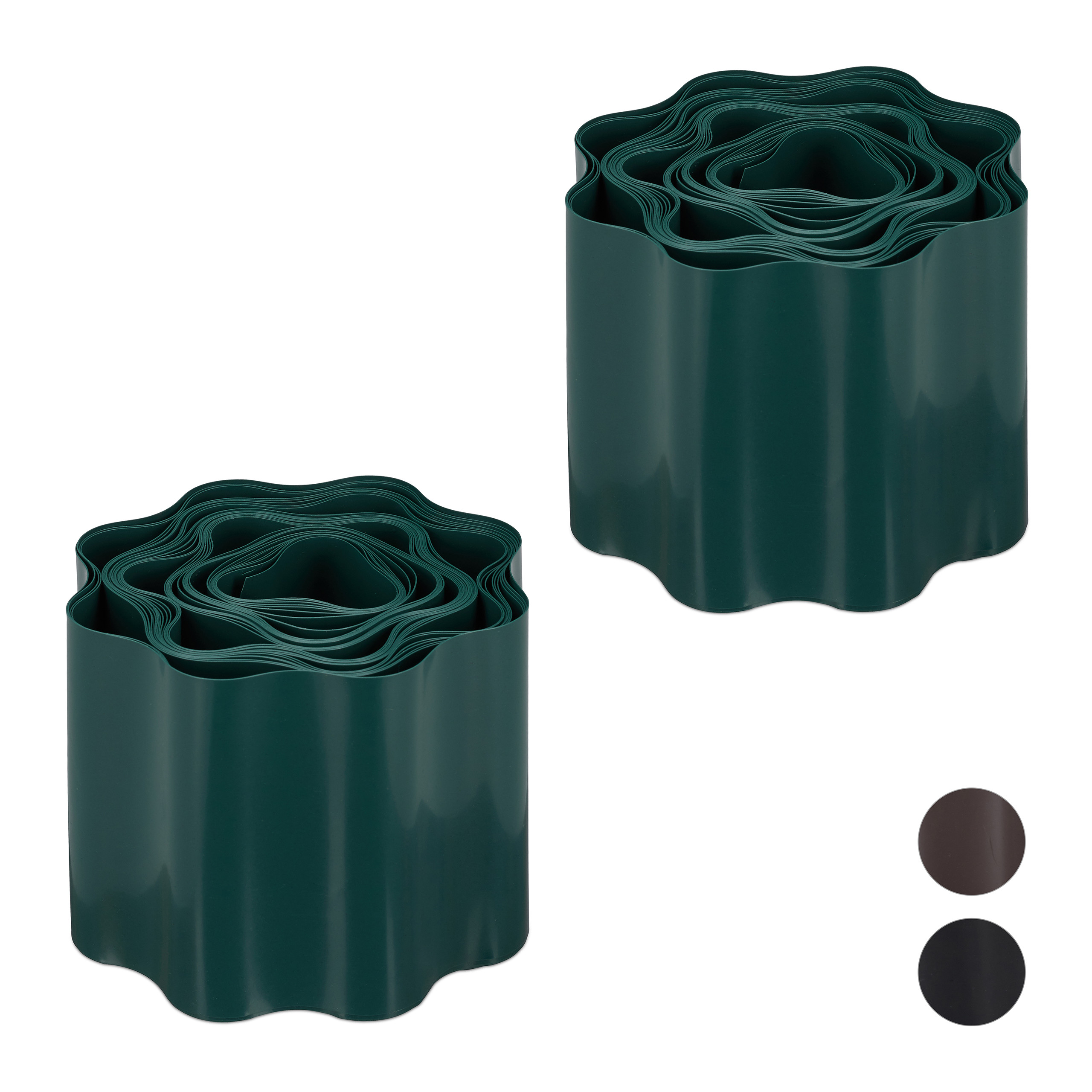 2 x Rasenkante, grüne Beeteinfassung, 9m Wegbegrenzung flexibel