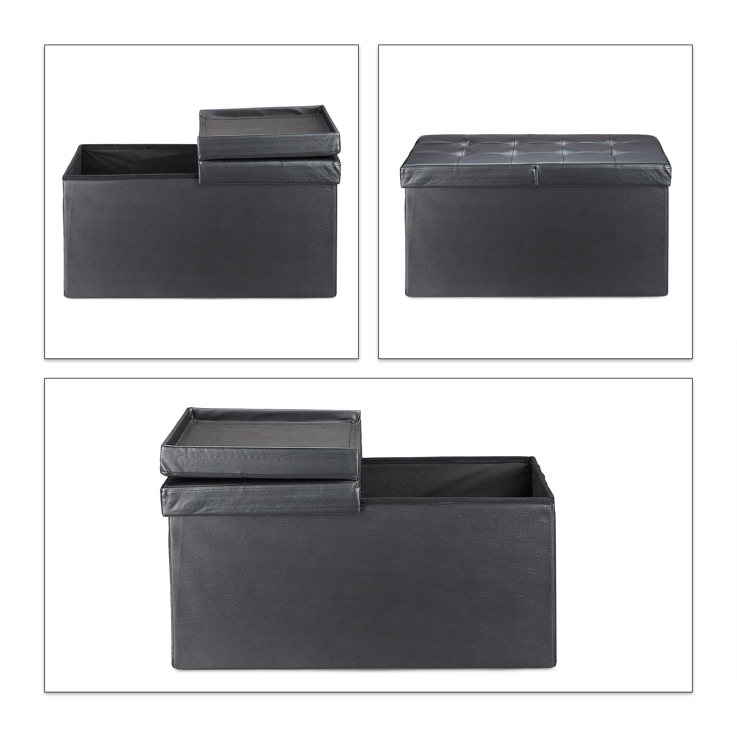 Sitzbank Truhenbank Flur Betttruhe Kunstleder Aufbewahrungsbox