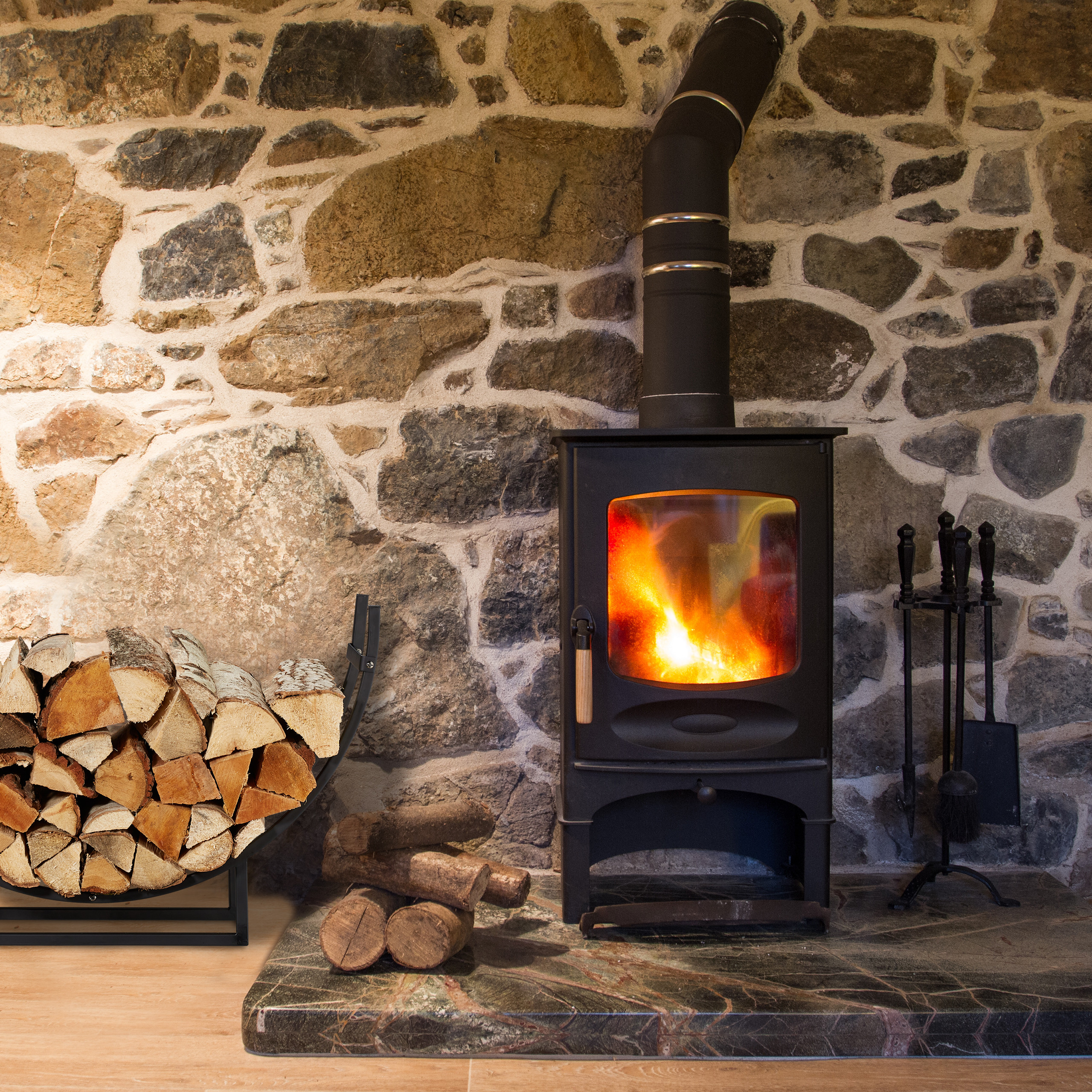 Kaminholzregal Kaminholzständer halbrund Brennholzregal Kaminregal