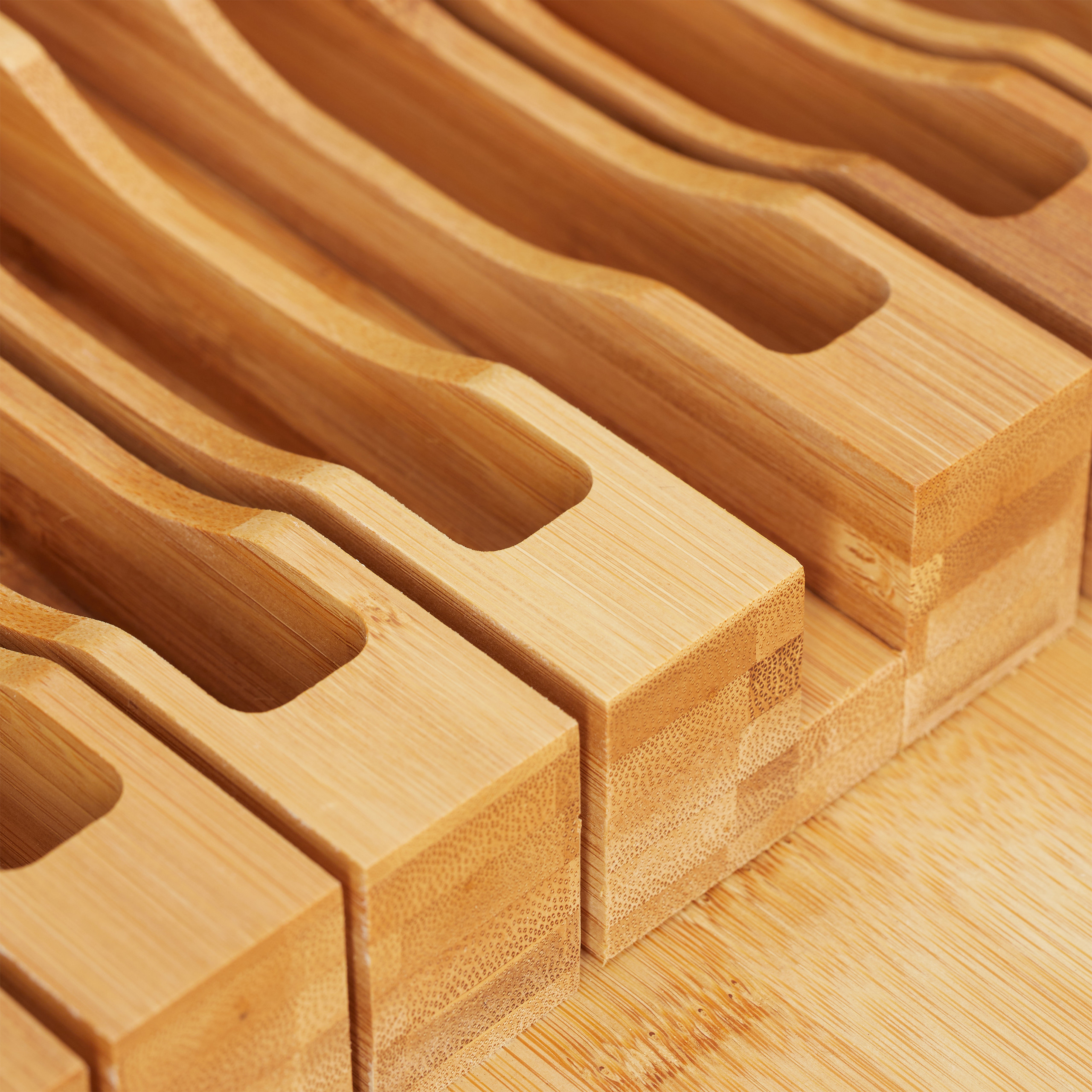 Messerorganizer Bambus Messeraufbewahrung Messereinsatz Messerablage