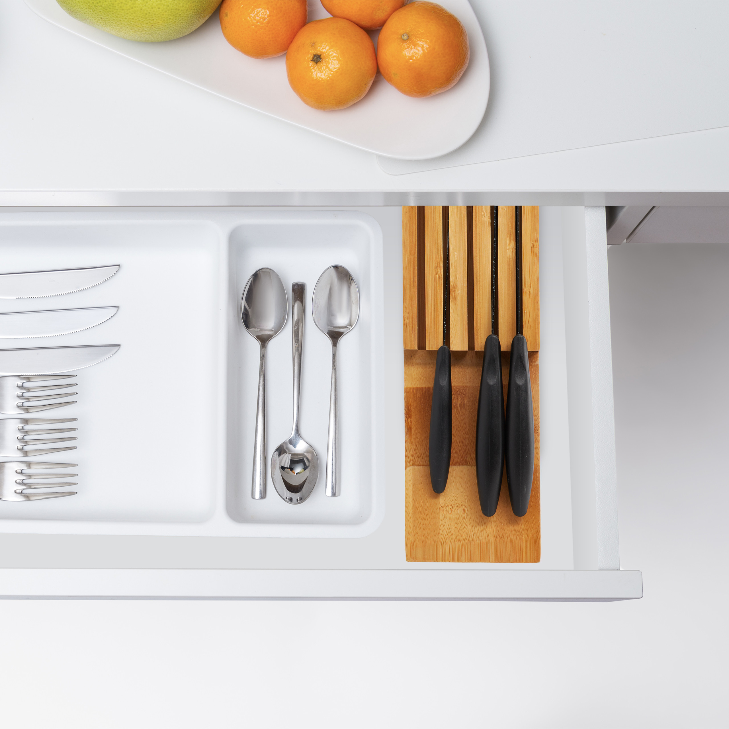 Messerorganizer Bambus Schubladeneinsatz Messerhalter Messerablage