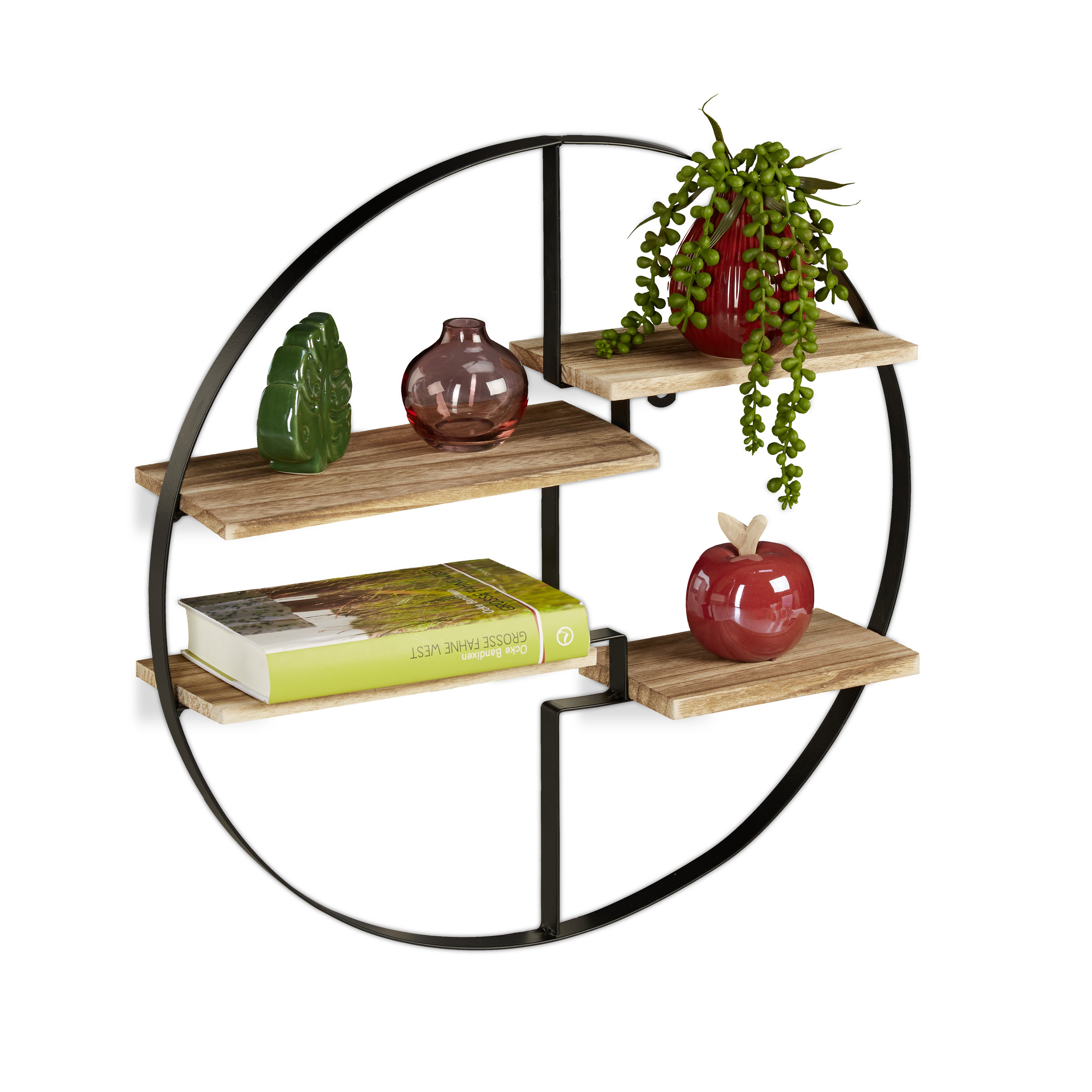 Wandregal rund Dekoregal Rundregal Wandbücherregal Schweberegal Vintage