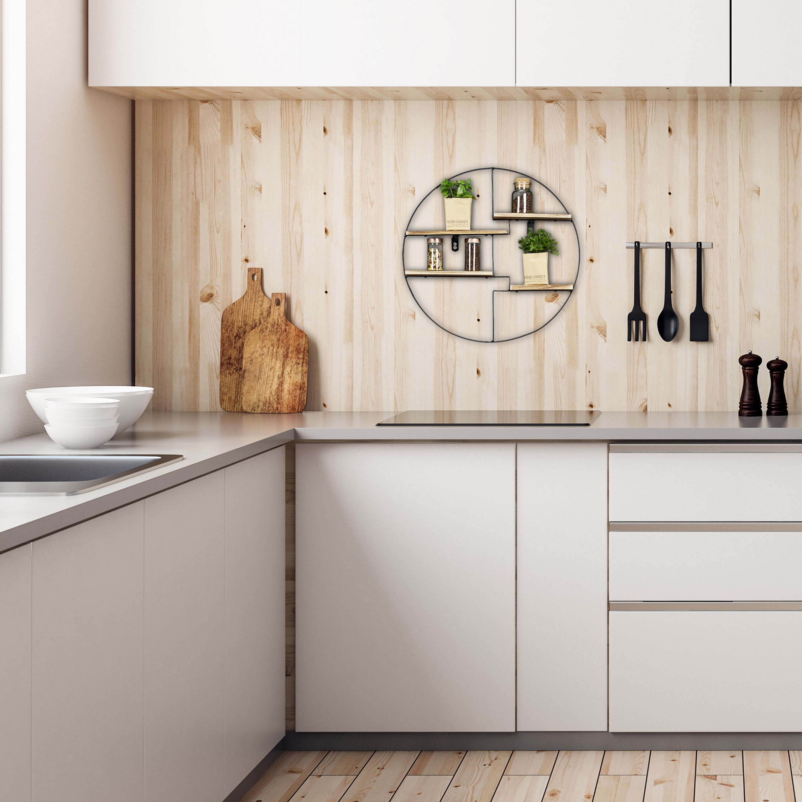 Wandregal rund Dekoregal Rundregal Wandbücherregal Schweberegal Vintage