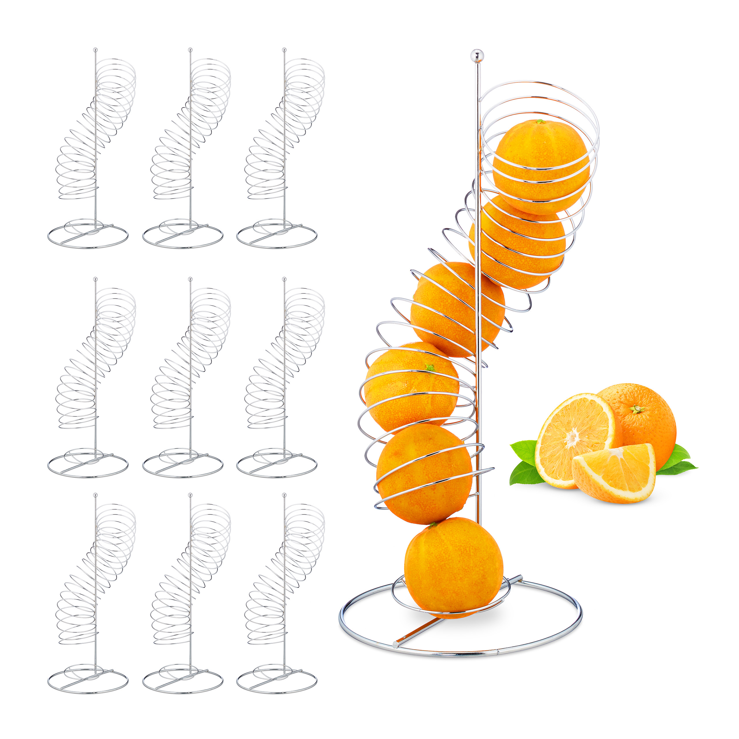 10 x Obsthalter Orangenhalter Obstständer Obstspender Obstschale Spiral