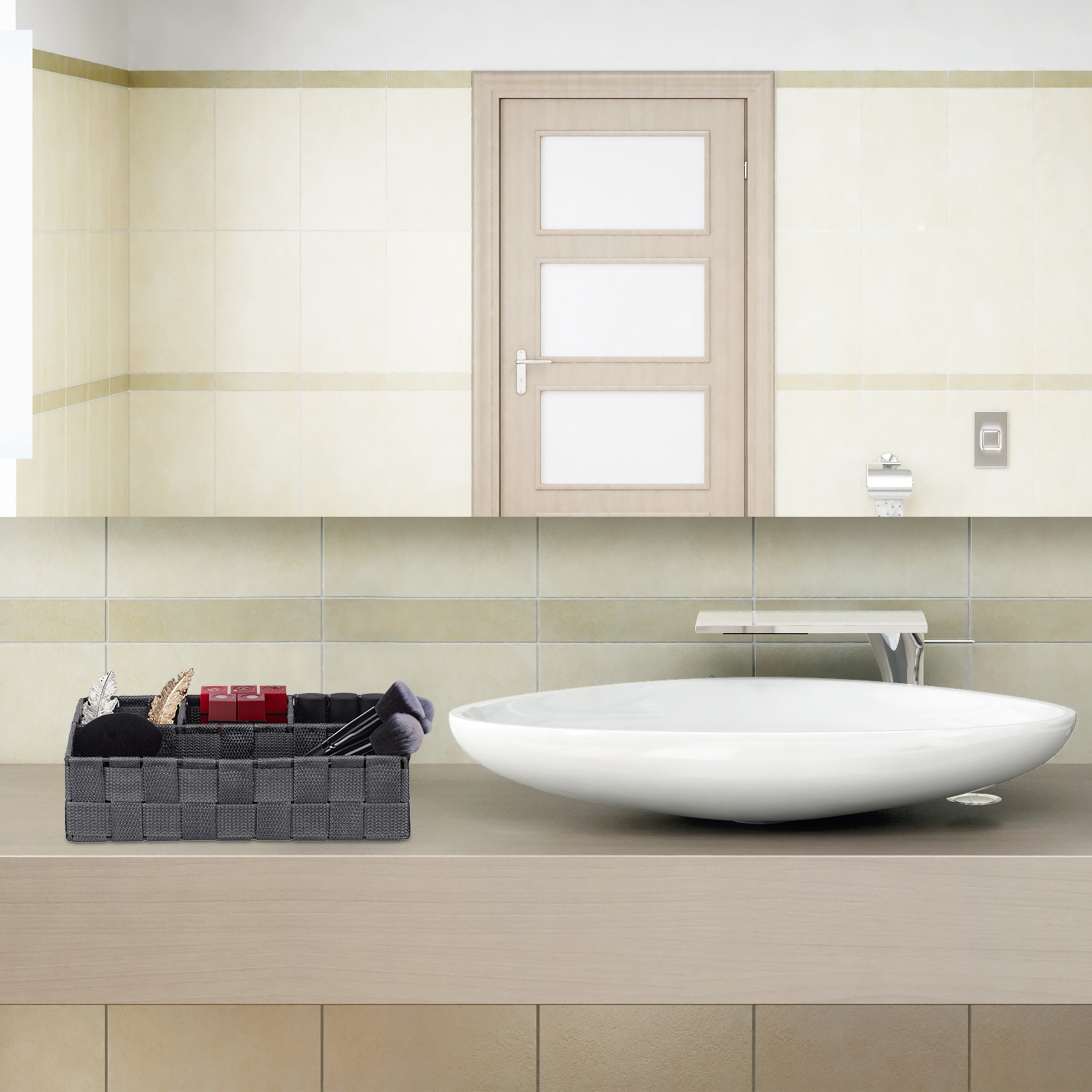 Aufbewahrungskorb mit Fächern Bad Organizer Badezimmerkorb