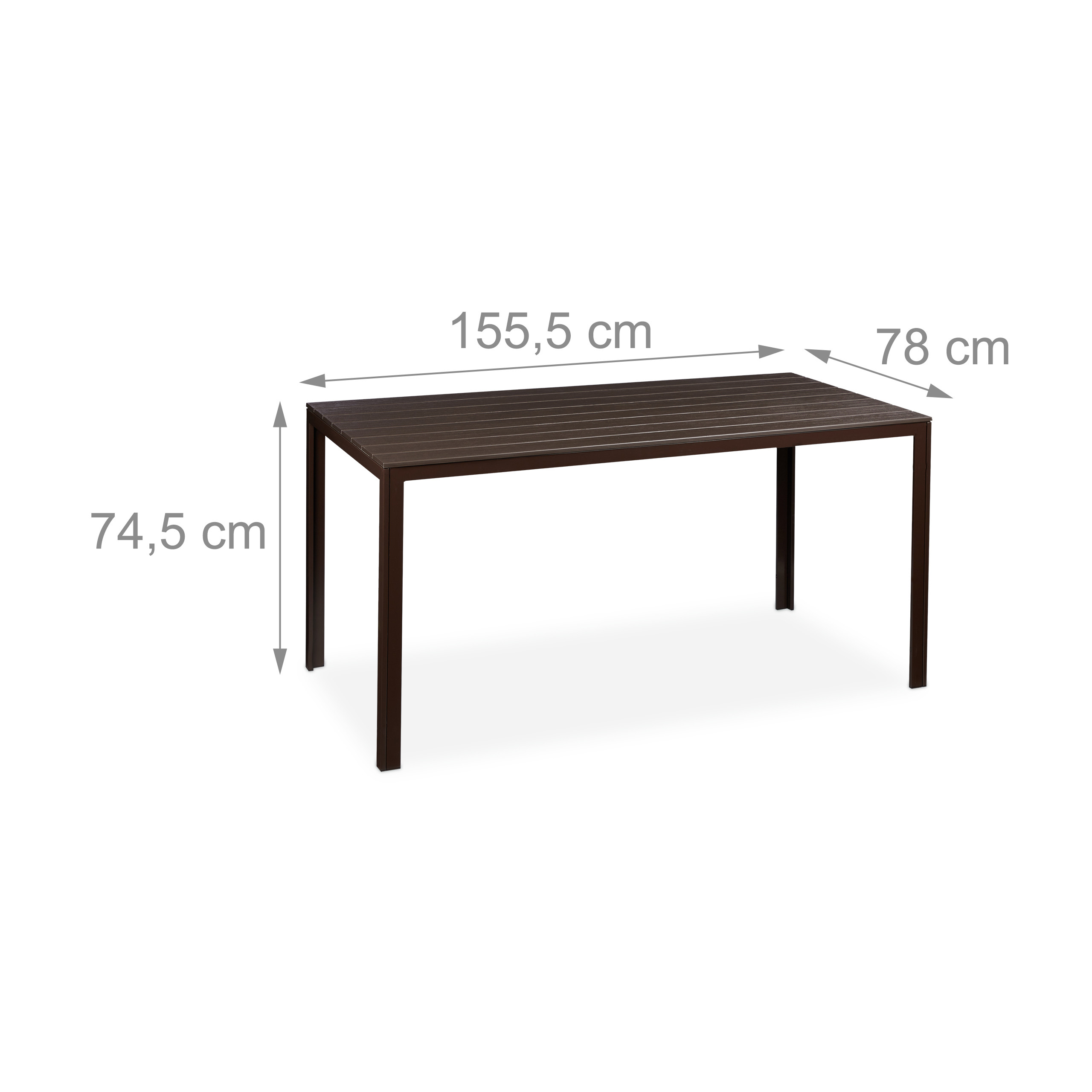 Gartentisch rechteckig Holzoptik Terrassentisch Balkontisch Outdoor