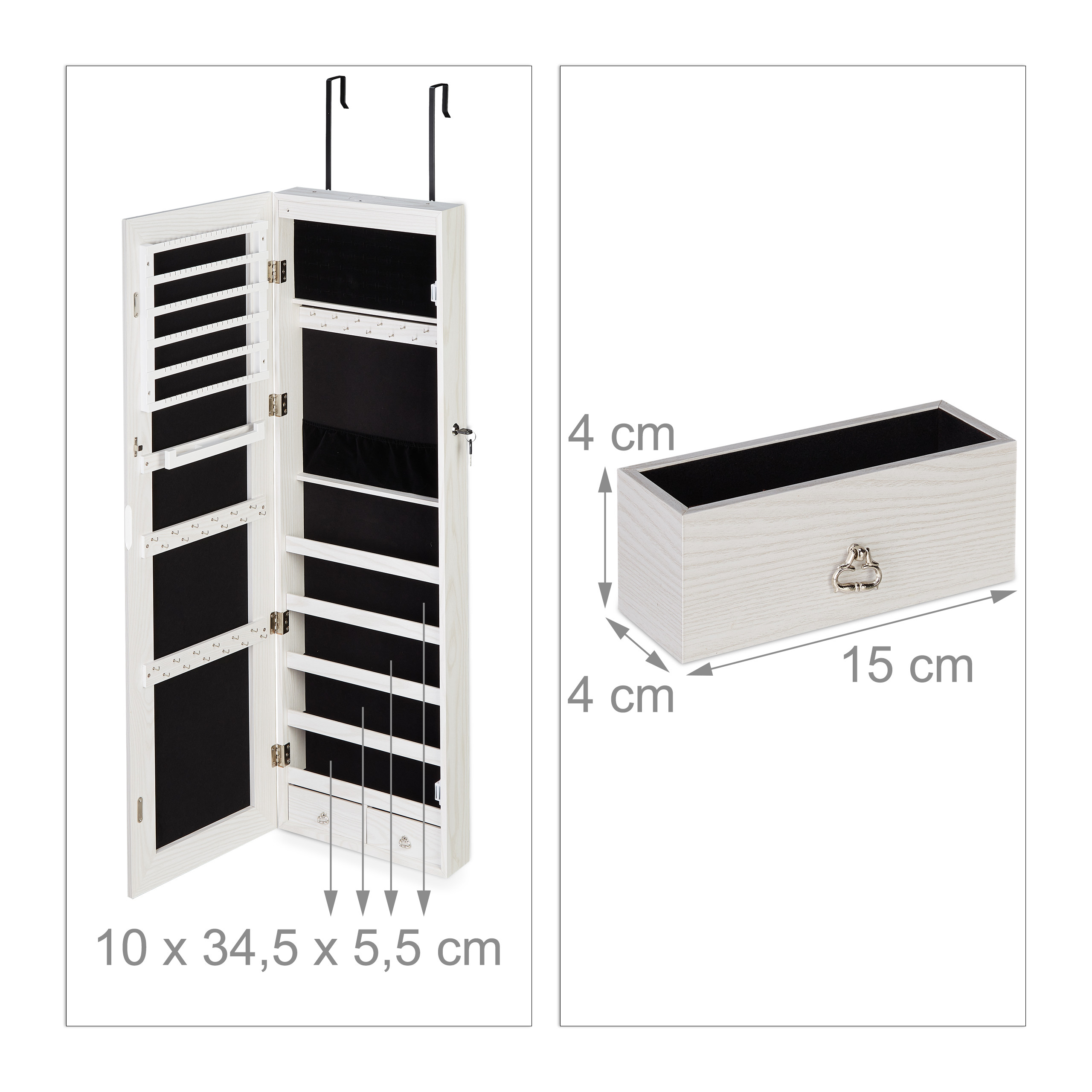 Schmuckschrank LED Schmuck Spiegel Spiegelschrank Aufbewahrung XXL