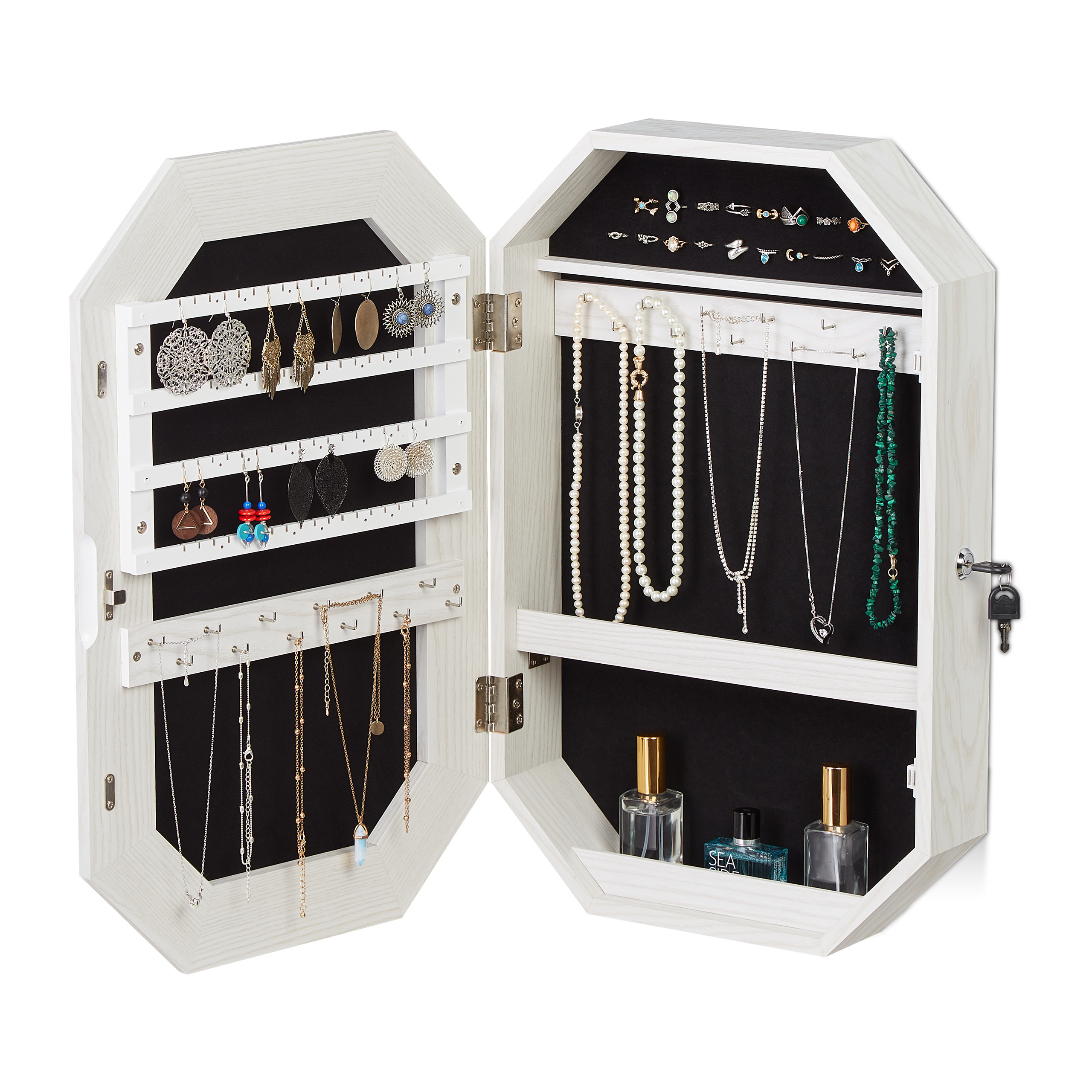 Schmuckschrank mit Spiegel, Schmuck Spiegelschrank hängend