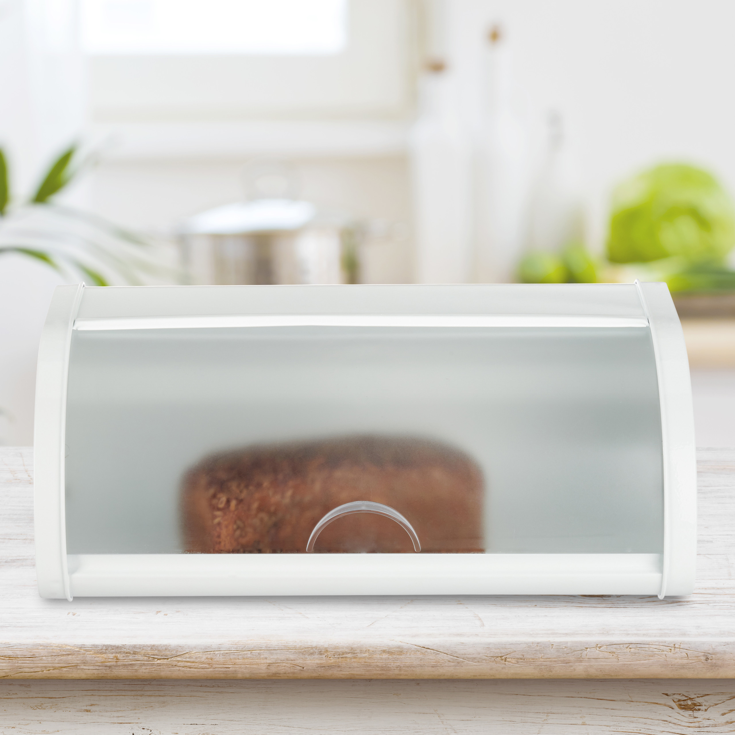 metal bread bin with lid
