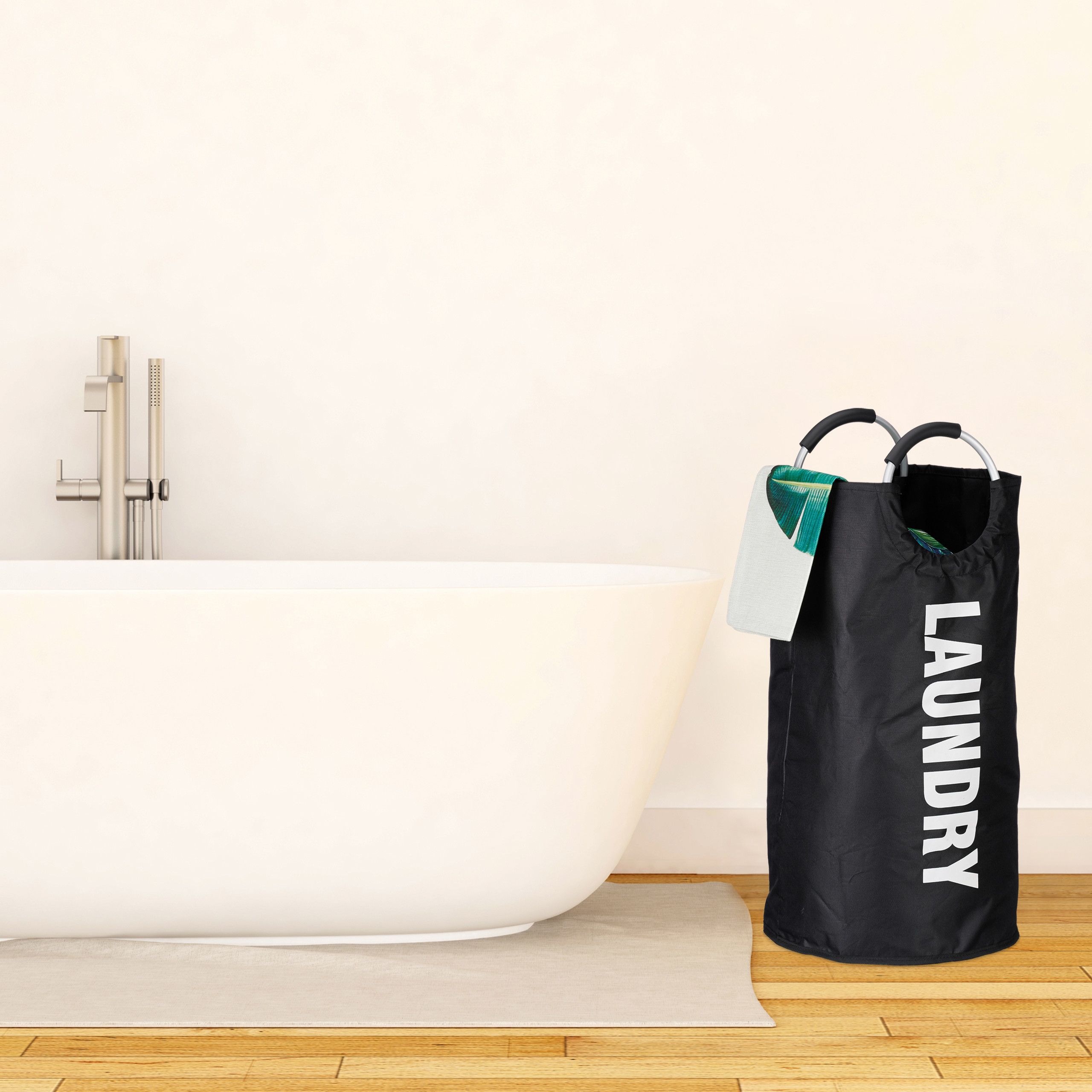 Faltbarer Wäschekorb, mit Henkel, 60 l, Wäschesack, Wäschesammler