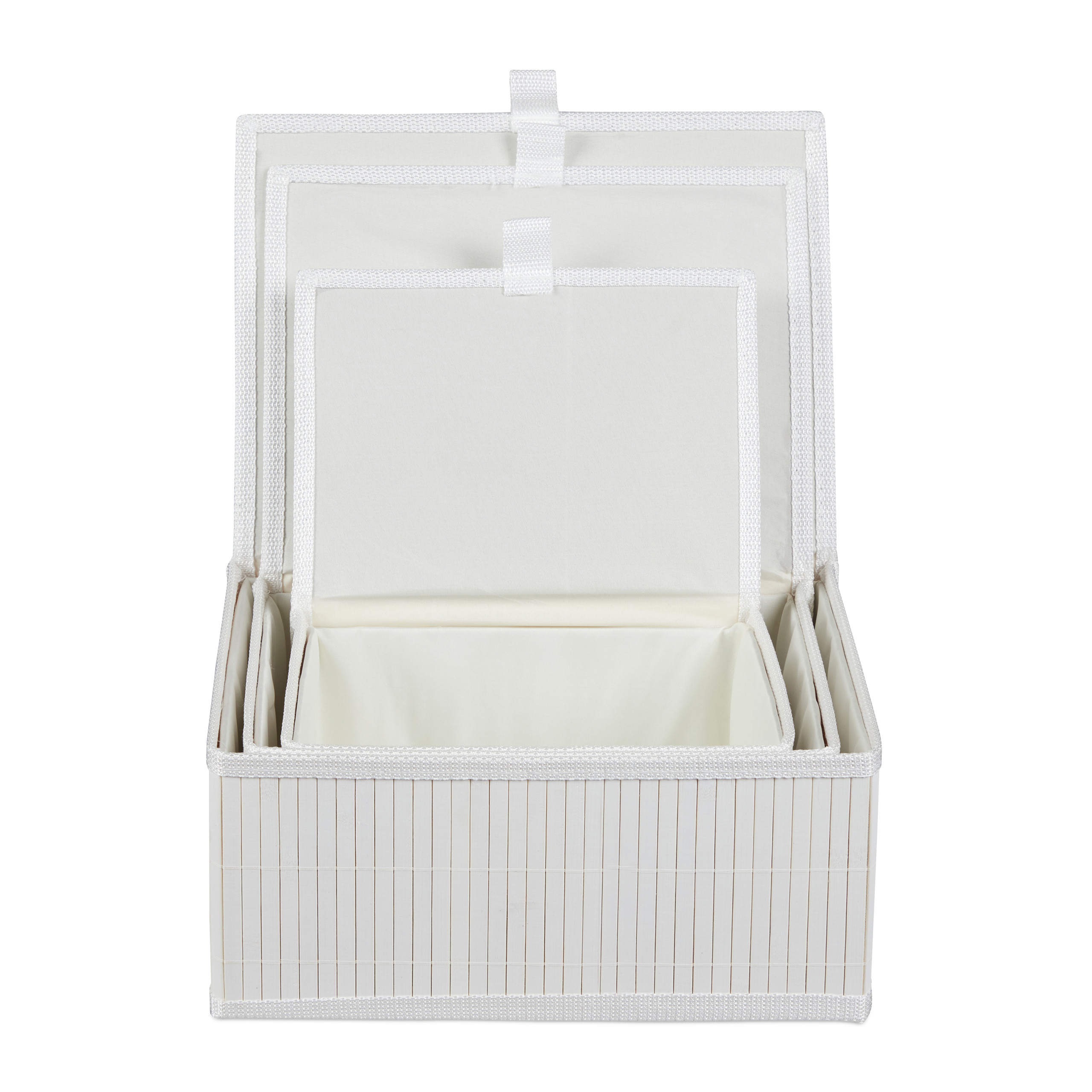 Aufbewahrungskorb 3er Set Badorganizer Aufbewahrungsbox Bambuskorb