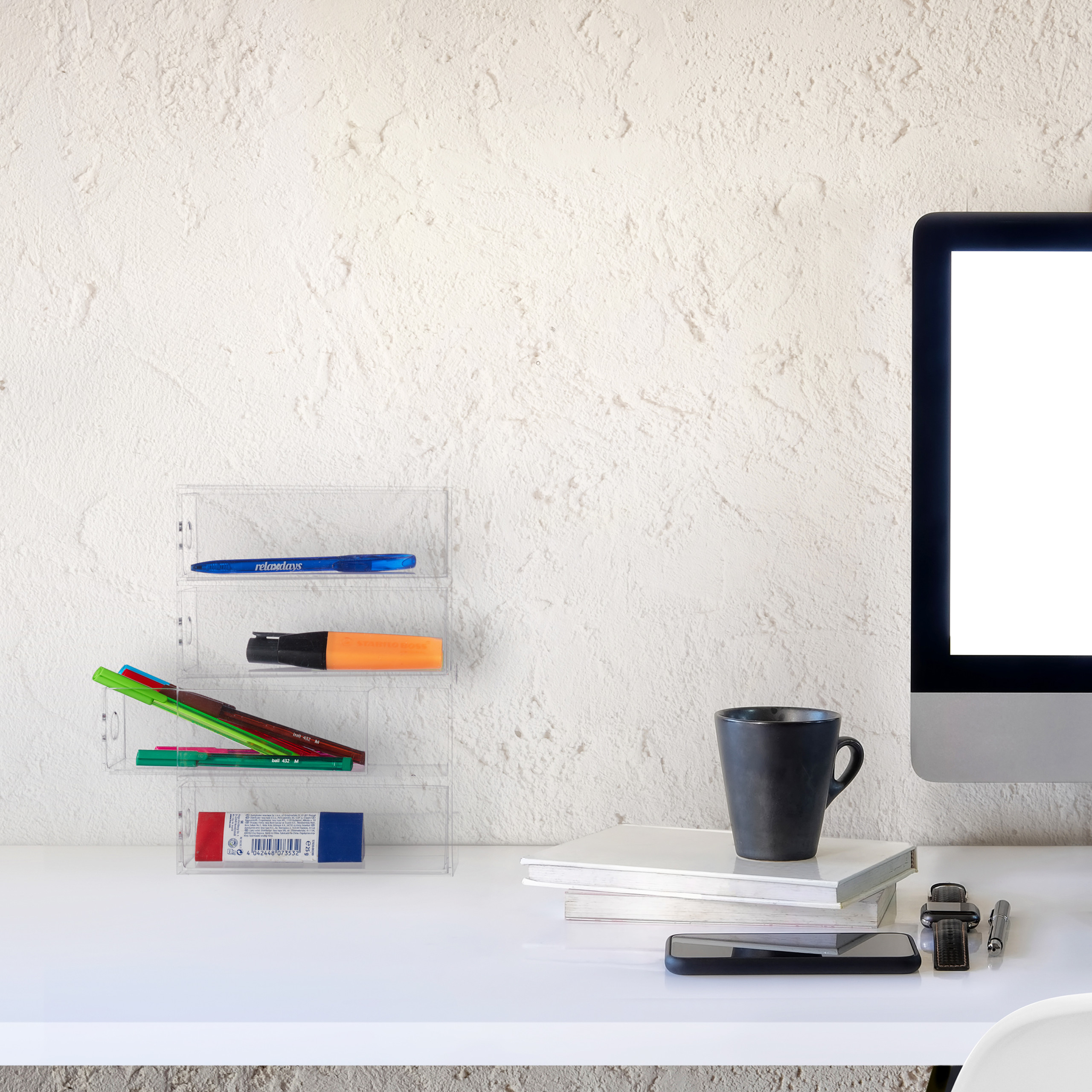 Make Up Organizer Acryl Sortierbox 4 Fächer Aufbewahrungsbox