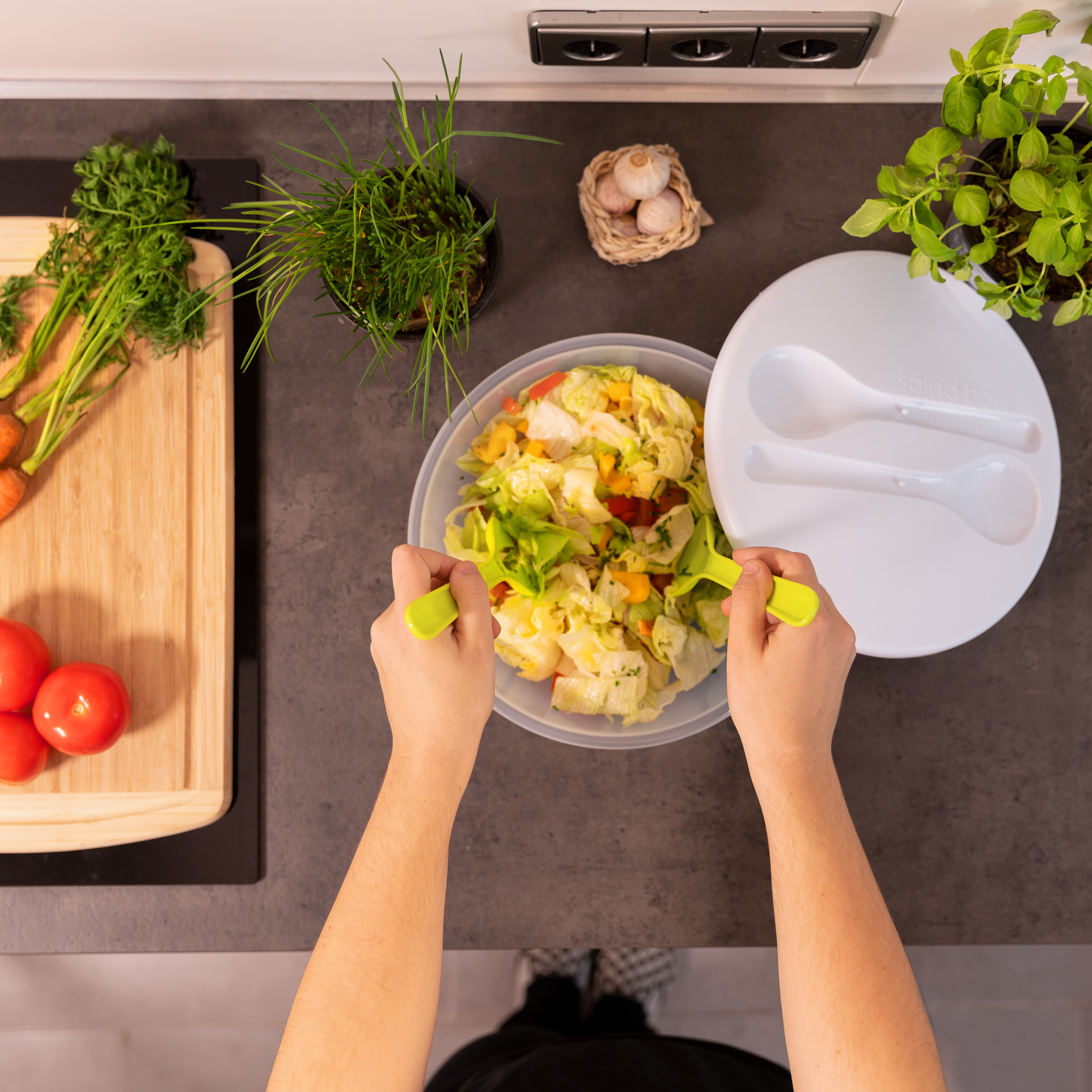 Salatschüssel To Go Salatschale mit Deckel Salatbox groß