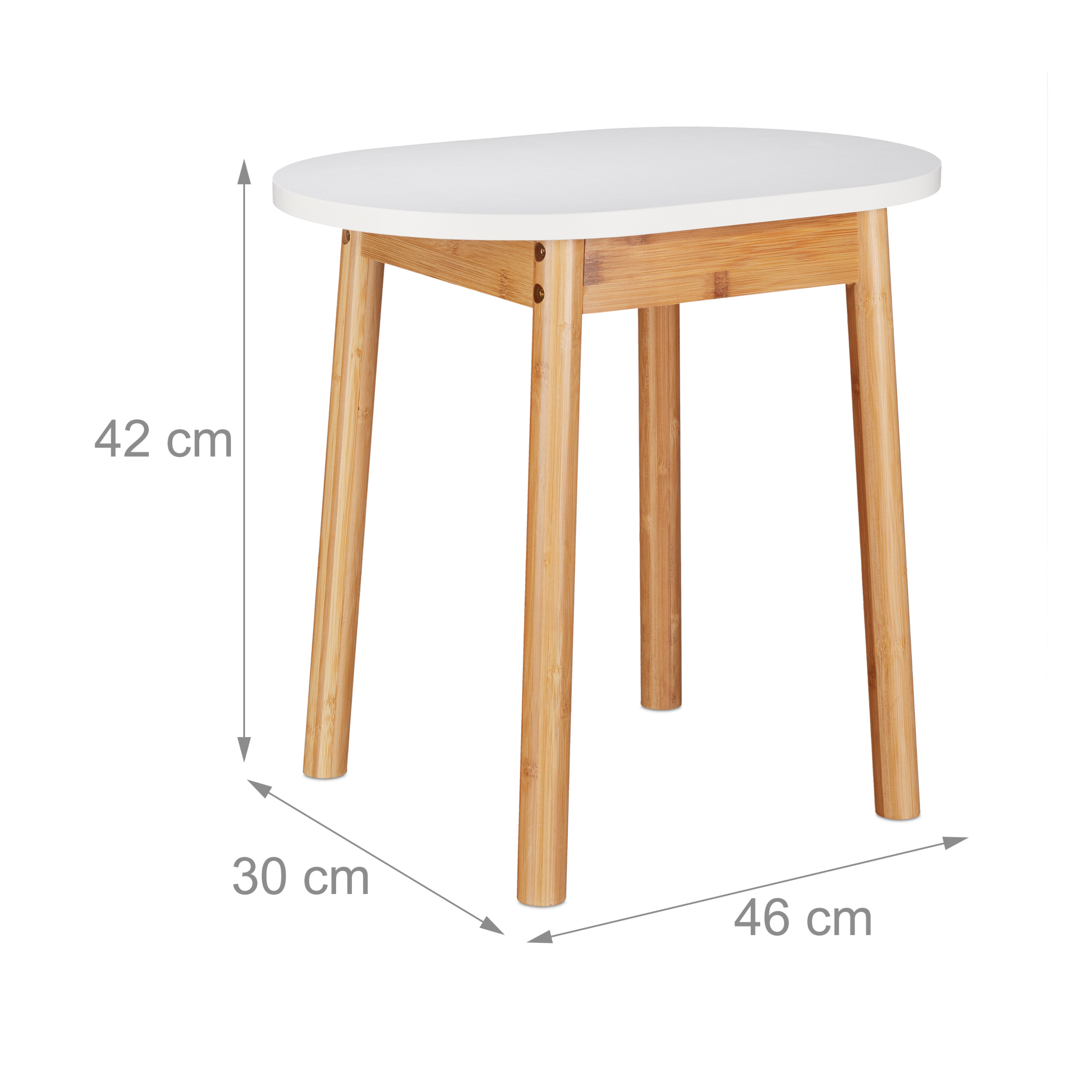 Sitzhocker weiß Bambushocker Beistellhocker Hocker Blumenhocker