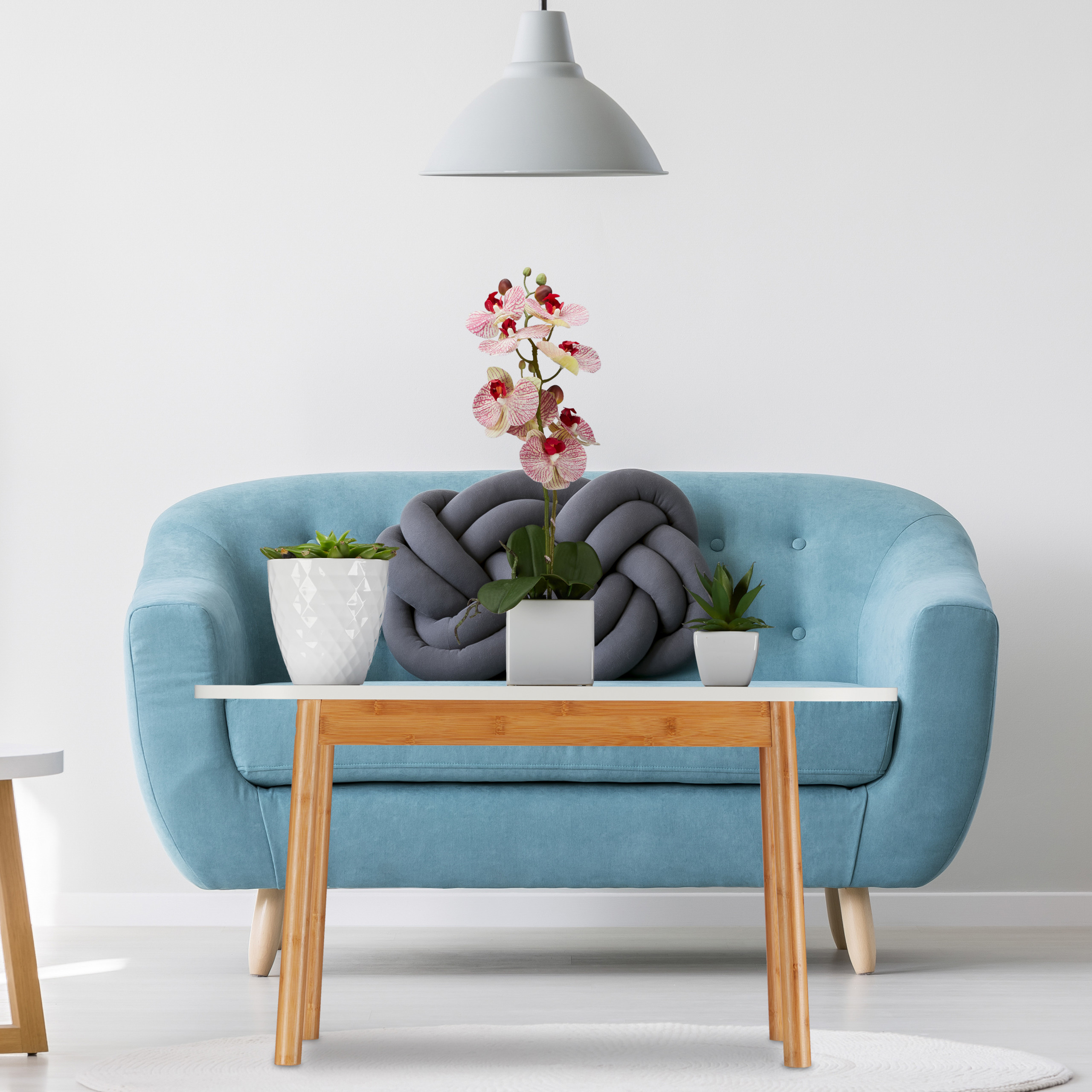 Sitzbank weiß Sitzhocker Bambushocker Beistellhocker Blumenbank