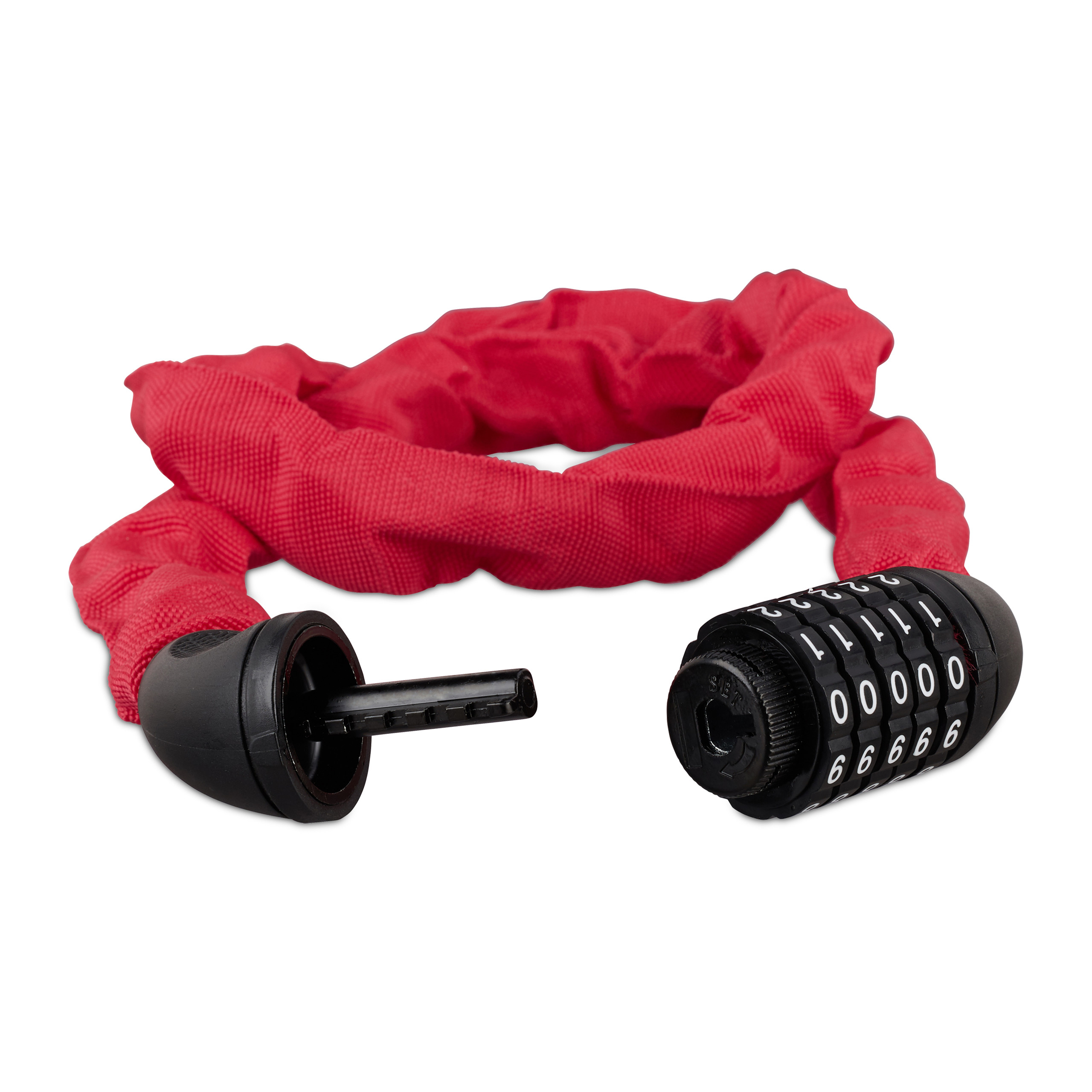 Combinaci/ón de Cinco n/úmeros Verde Candado de Cable num/érico Relaxdays Sistema antirrobo para Bicicletas Acero