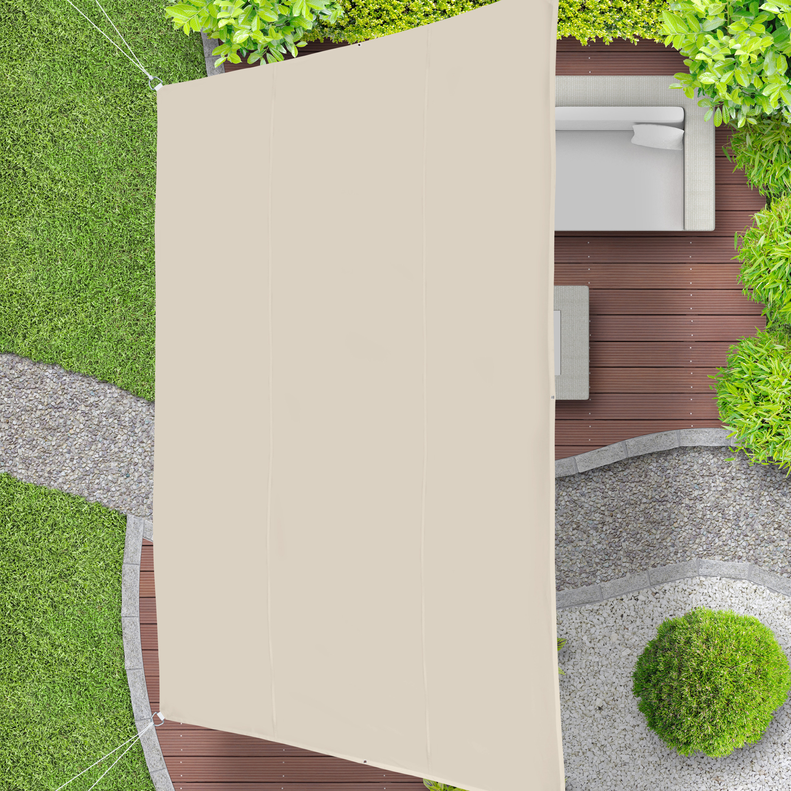 Sonnensegel Balkonsegel Trapez beige Segeltuch Sonnenschutz Segel