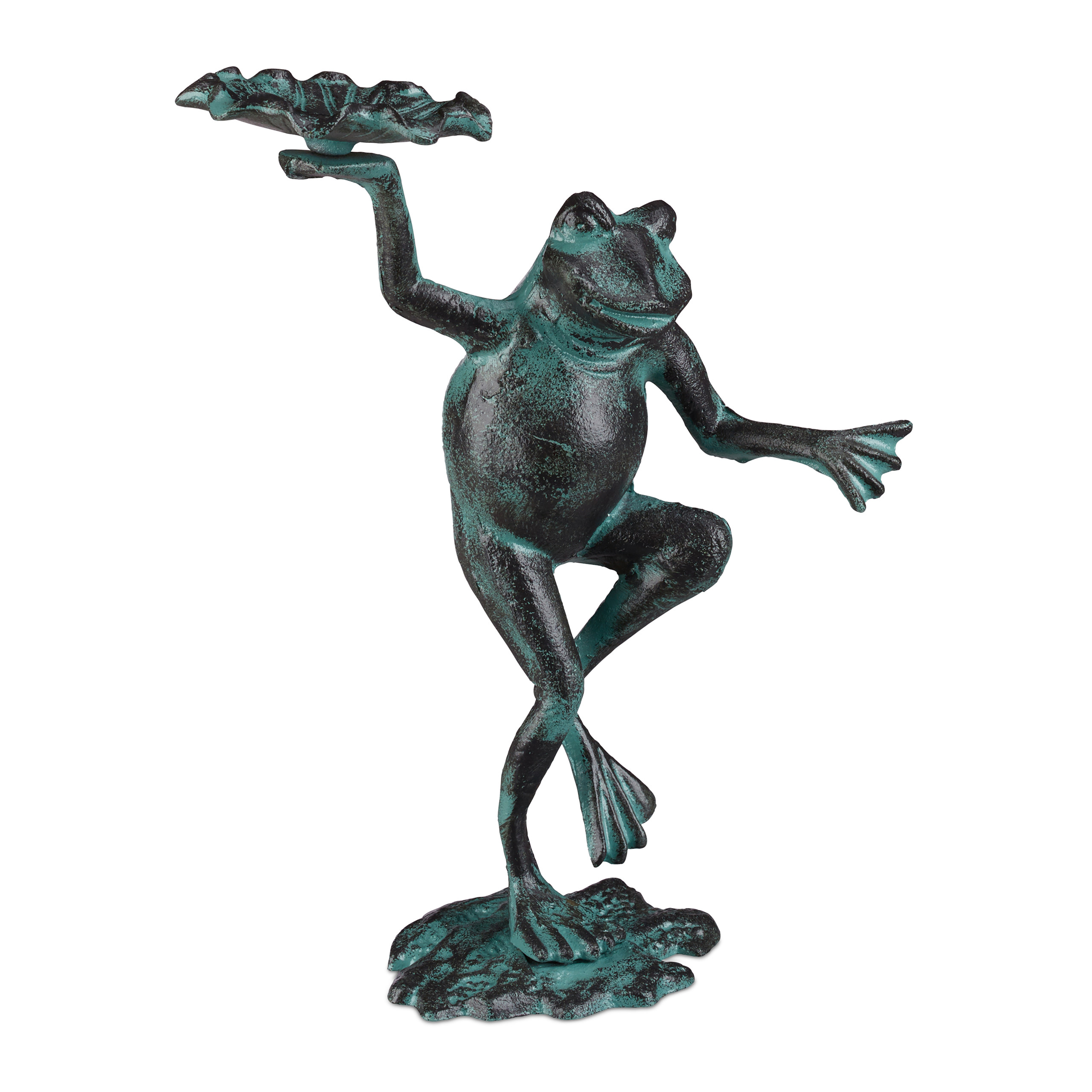 Gartenfigur Frosch Dekofrosch grün Dekofigur Terrassen Dekoration