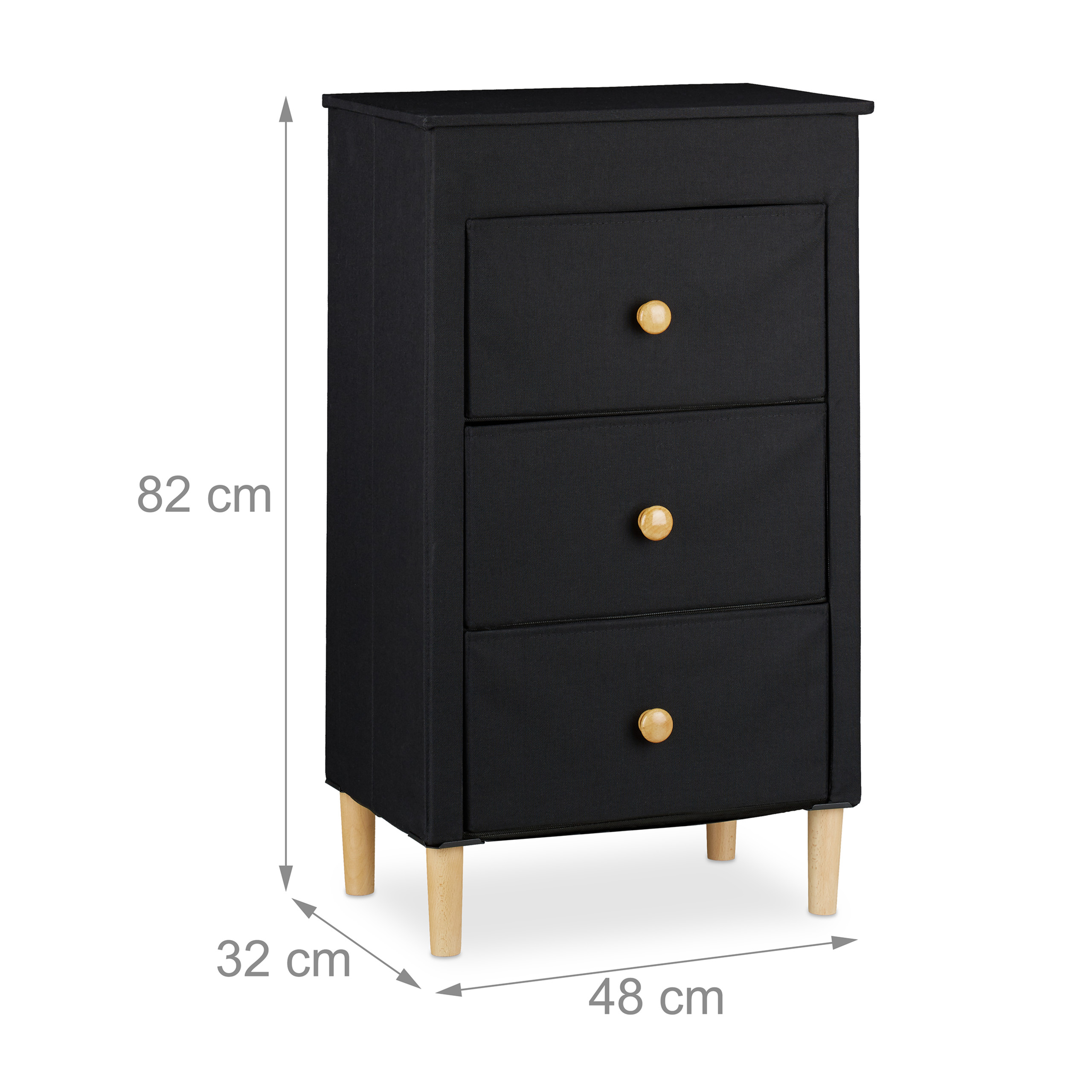 BLACK SHOE cupboard shelf with drawers baskets fabric wardrobe