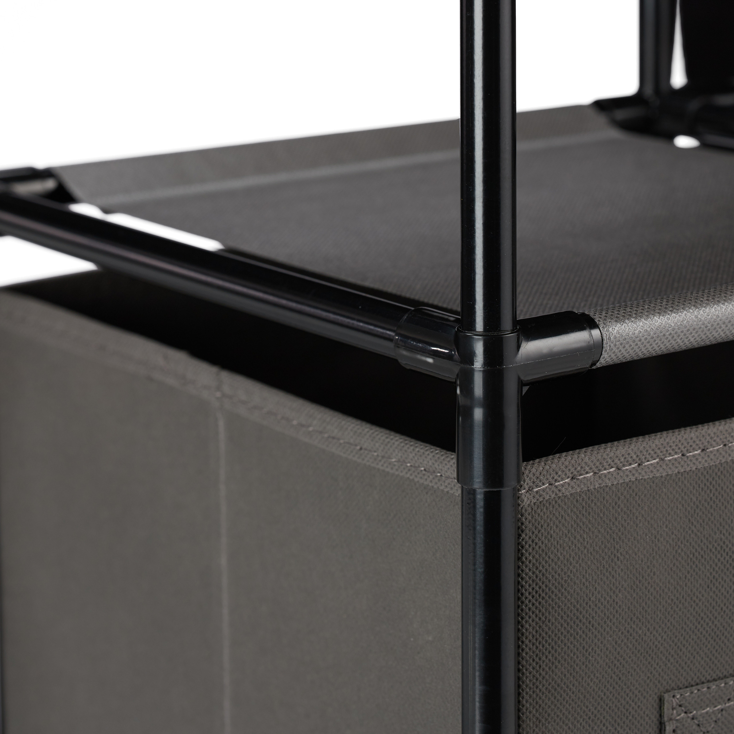 Schubladenschrank Stoff Stoffkommode hoch Beistellkommode 3 Schubladen