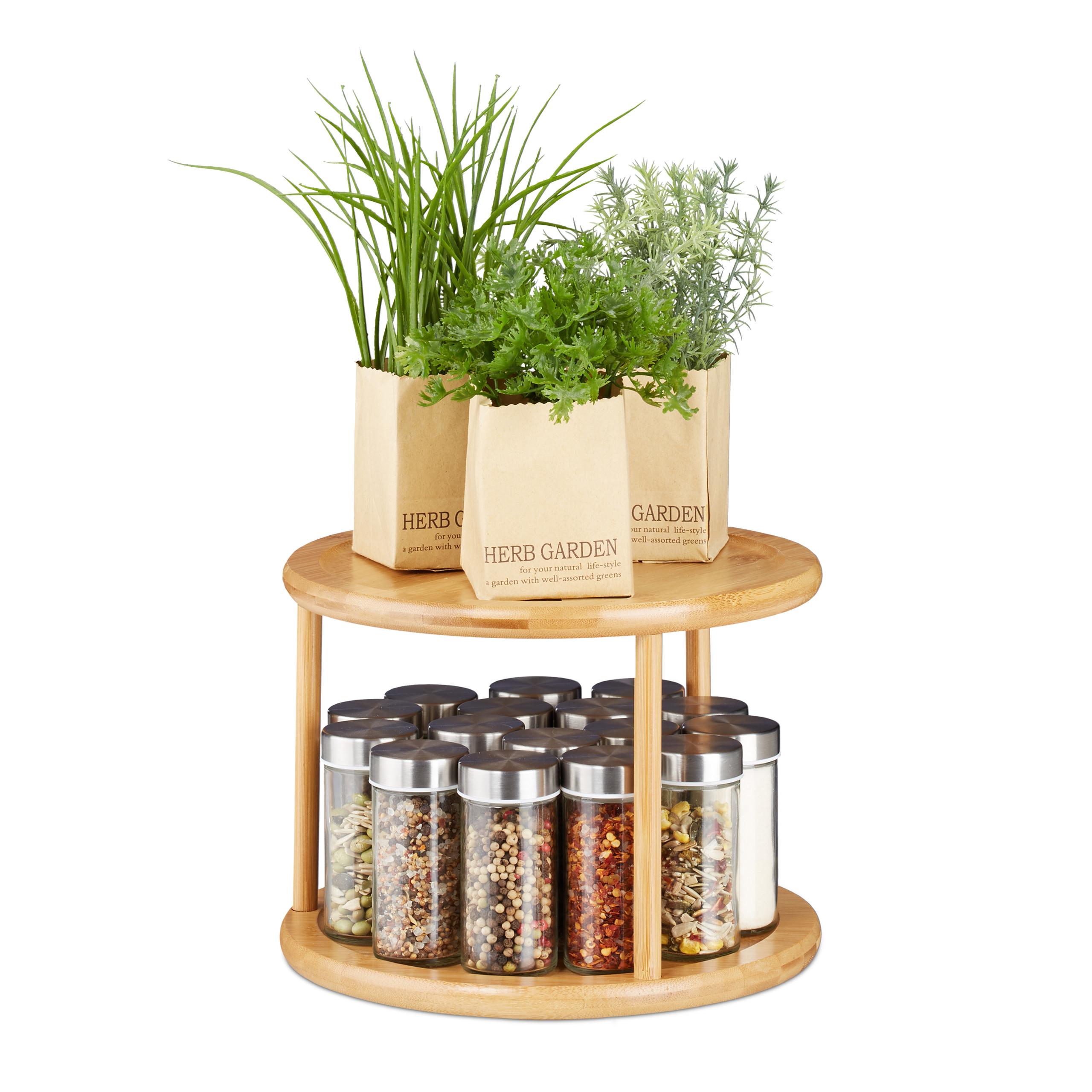 Drehregal Küche Gewürzkarussell Muffinständer Schrankrondell 2-stöckig