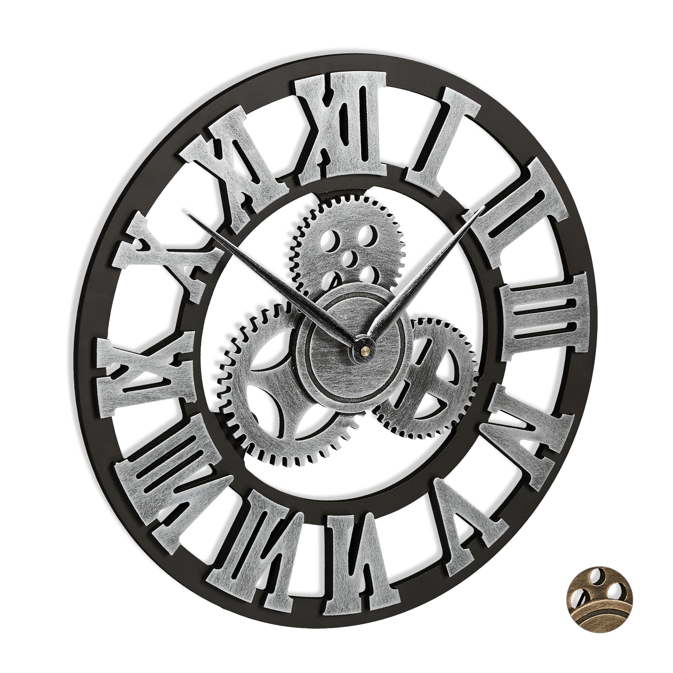 Wanduhr Zahnrad, Vintage Uhr Wand, Wohnzimmeruhr Retro, Deko Zahnraduhr