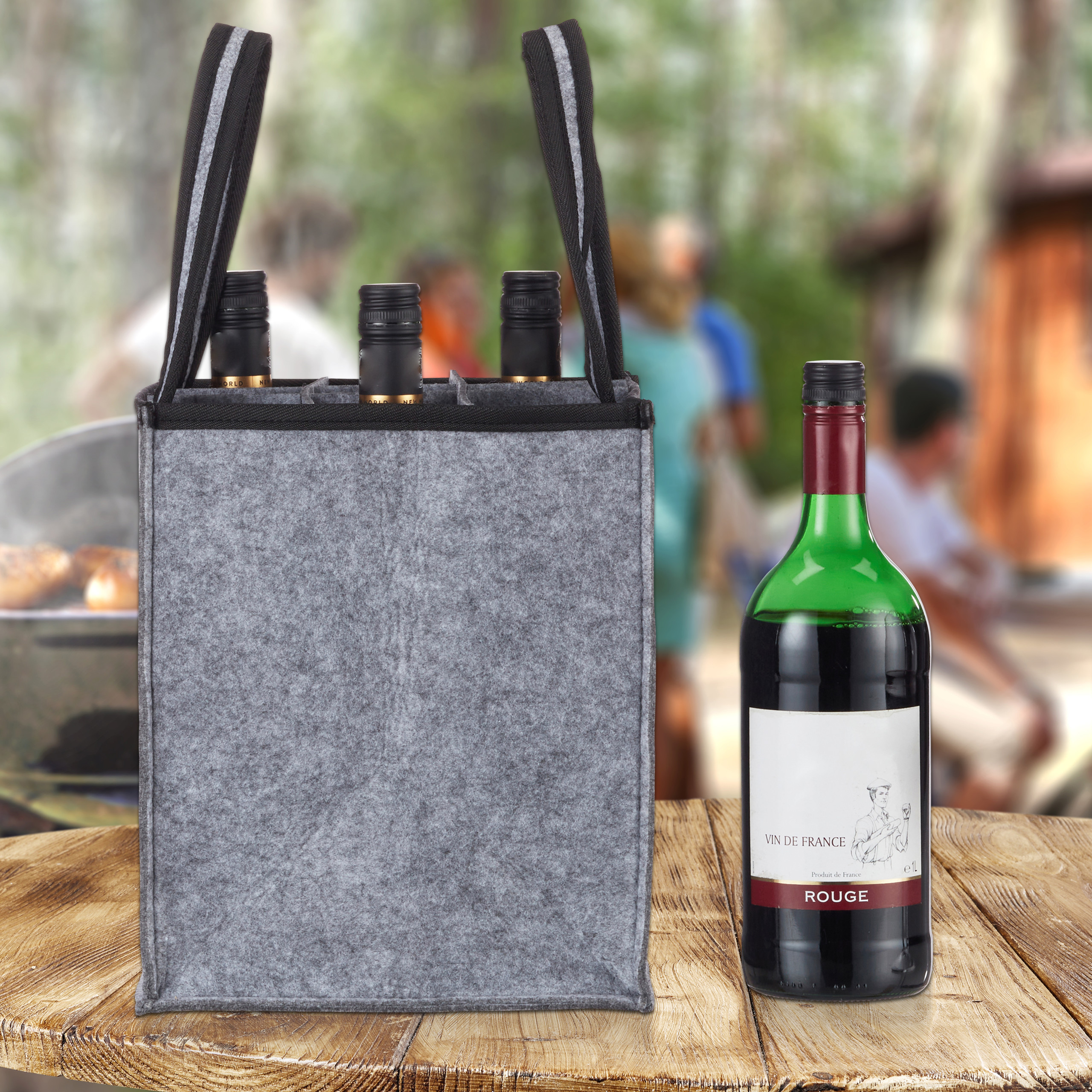 Flaschentasche Filz Flaschensammler Weintasche Flaschenträger