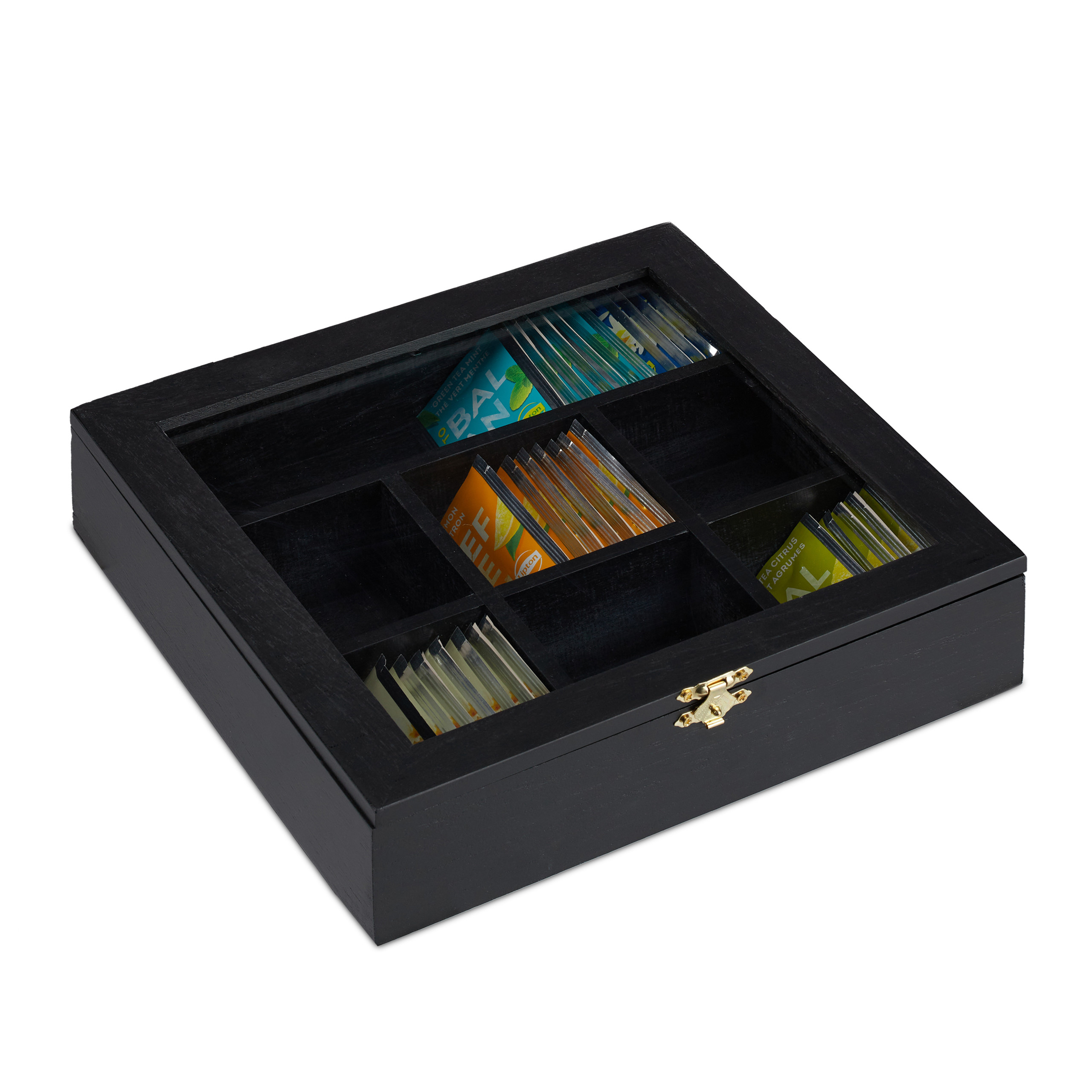 Teebox Holz Tee Aufbewahrung Teebeutel Teekiste Teeschachtel