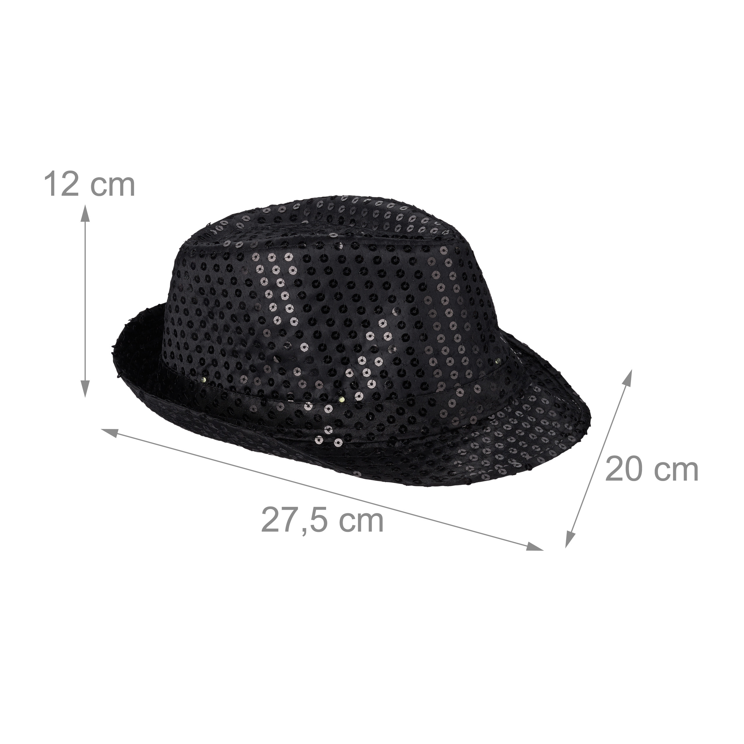 Pailletten Hut, Hut Glitzer, Partyhut LED, Glitzerhut, Trilby Hut