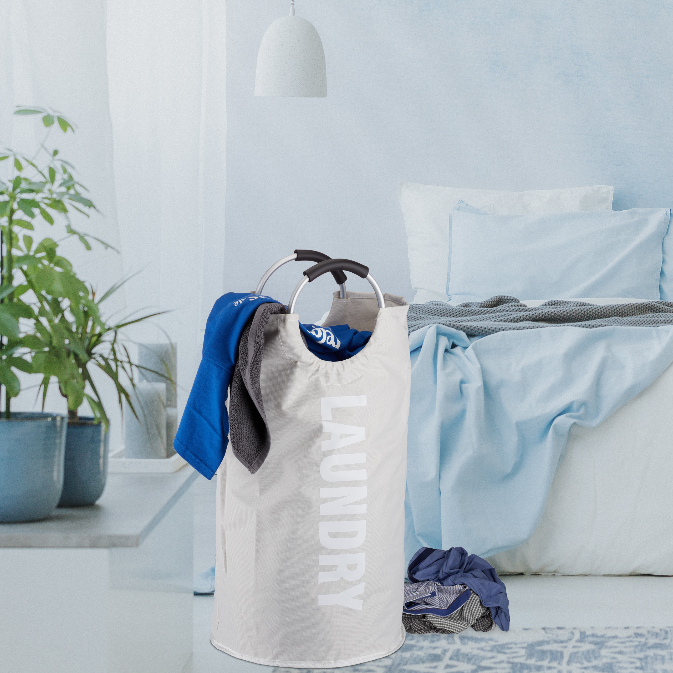 Faltbarer Wäschekorb, mit Henkel, 60 l, Wäschesammler, Wäschebox