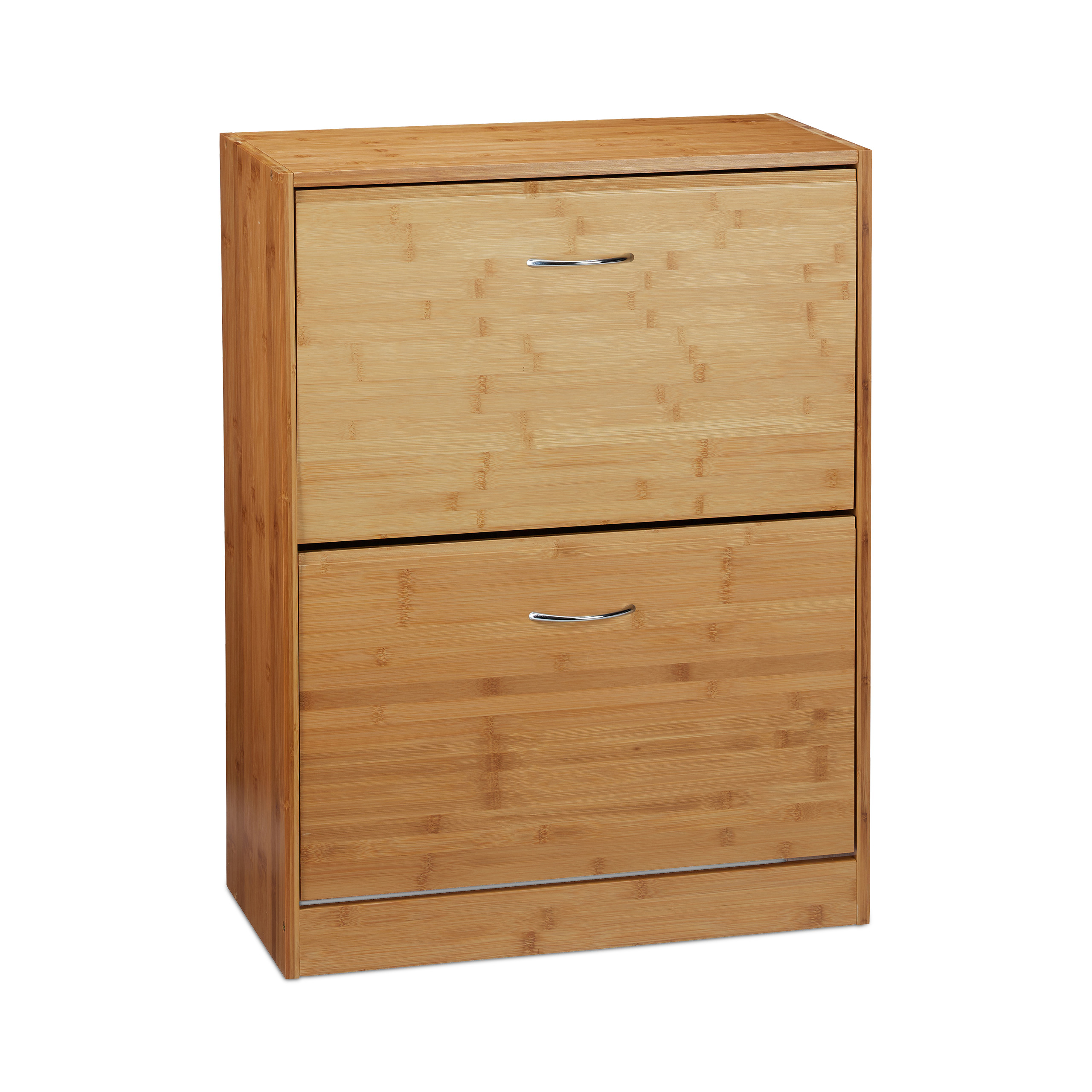 Schuhschrank Bambus 2 Fächer Schuhkipper Schuhablage Schuhschrank Schuhkipper Hänge Flur Schrank Diele Regal