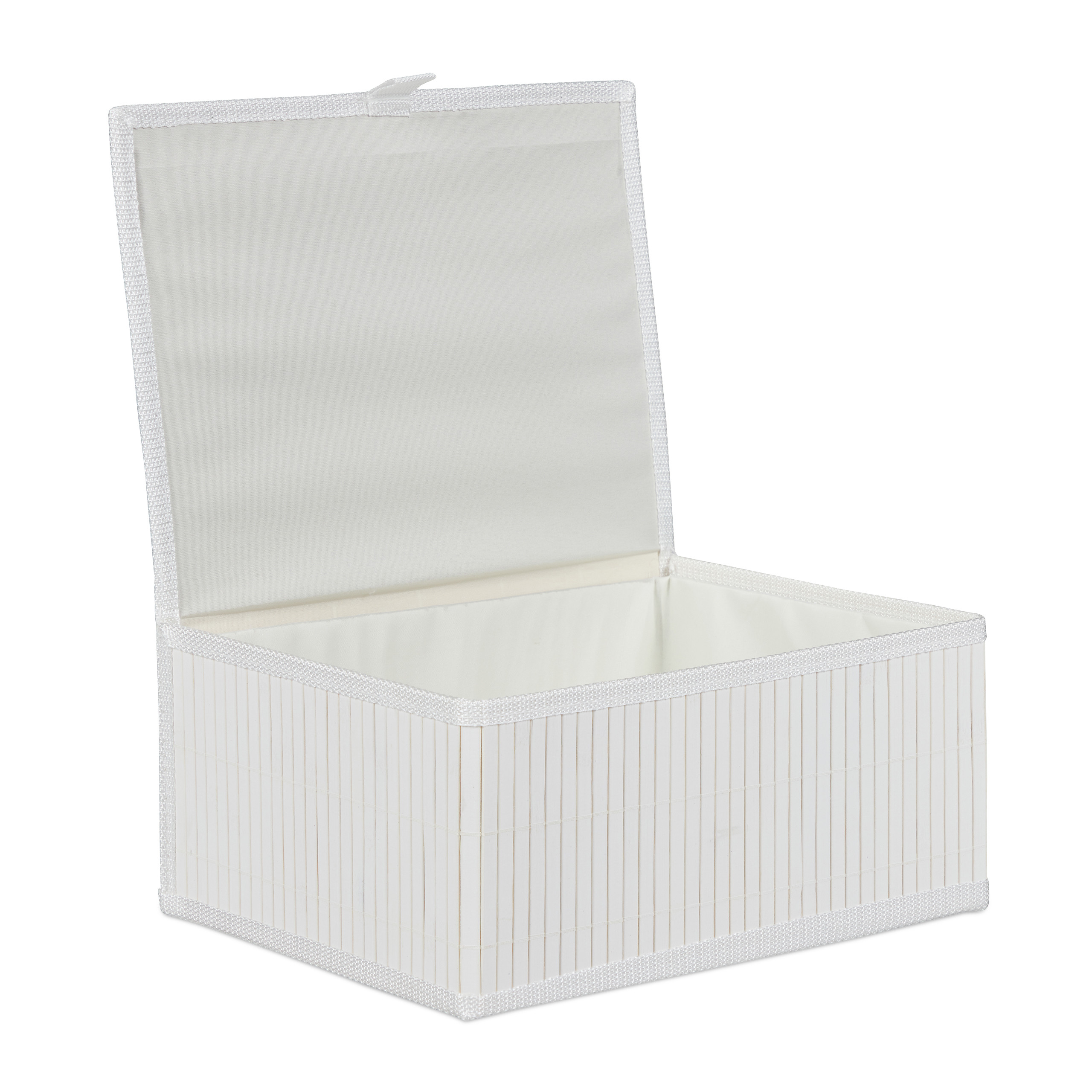 Aufbewahrungskorb 3er Set mit Deckel Aufbewahrungsbox Regalbox Bambus