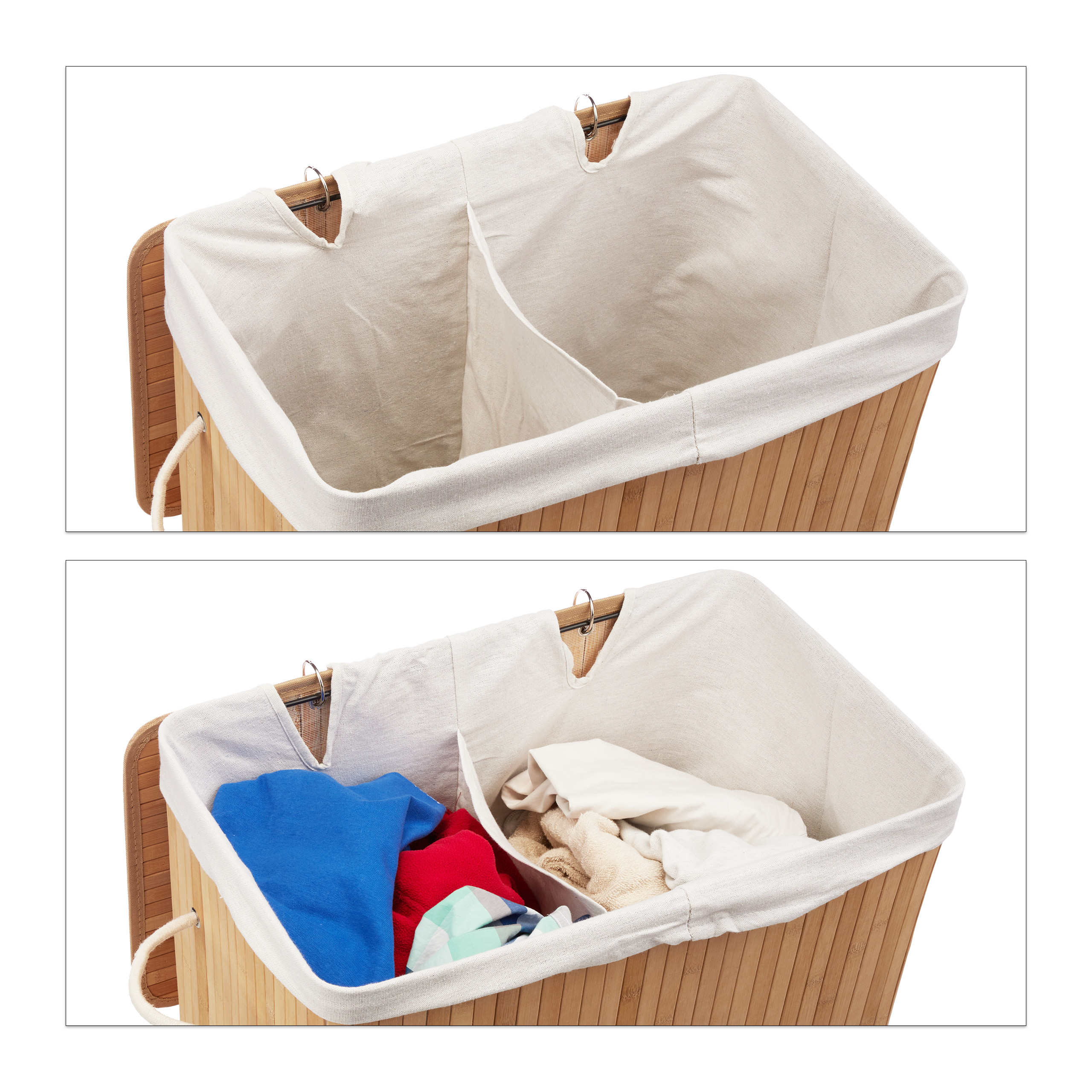 Axentia Wäschekorb Plastik stapelbar Wäschesammler eckig Wäschewanne