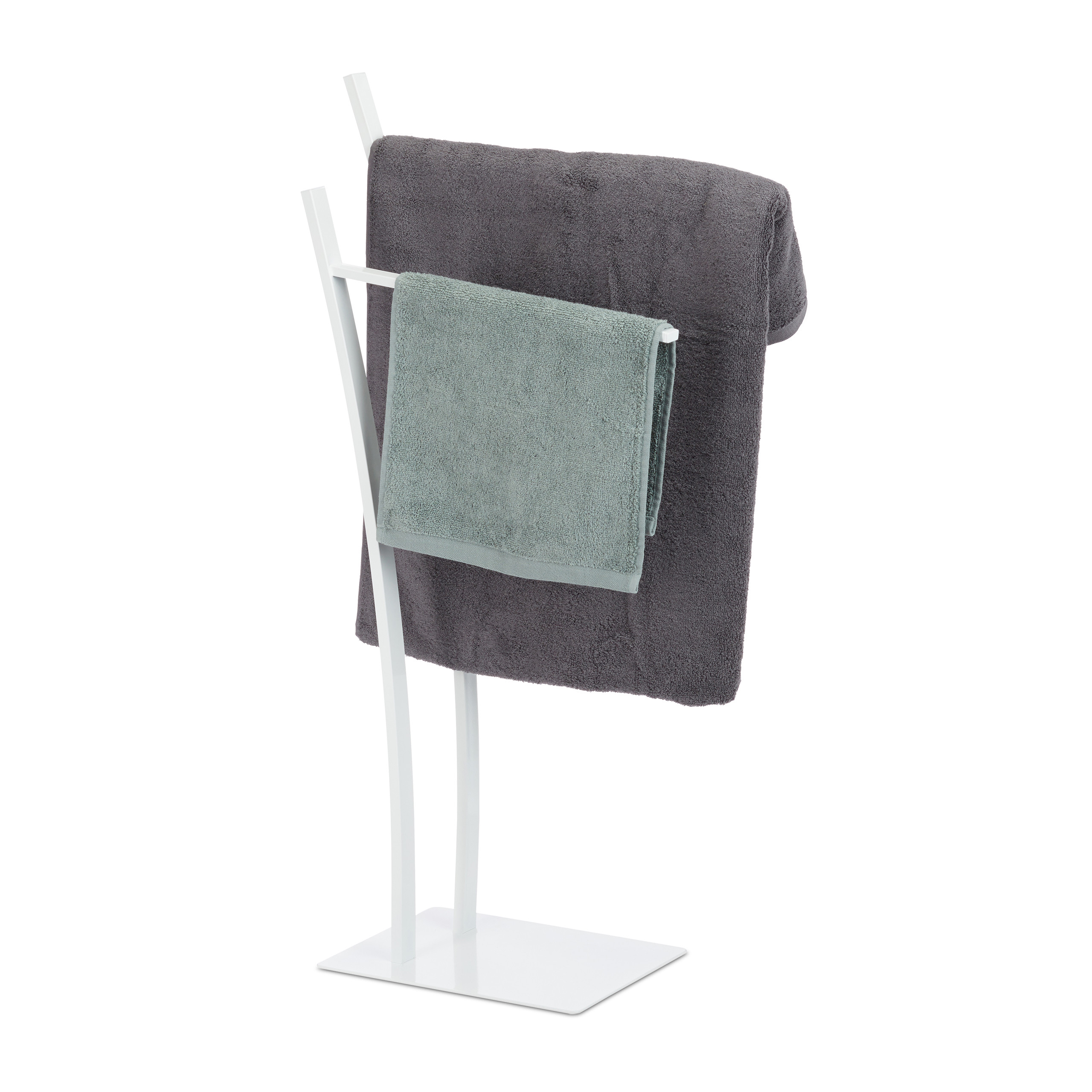 Handtuchständer Weiß Badetuchhalter Standhandtuchhalter Zweiarmig Handtuchhalter