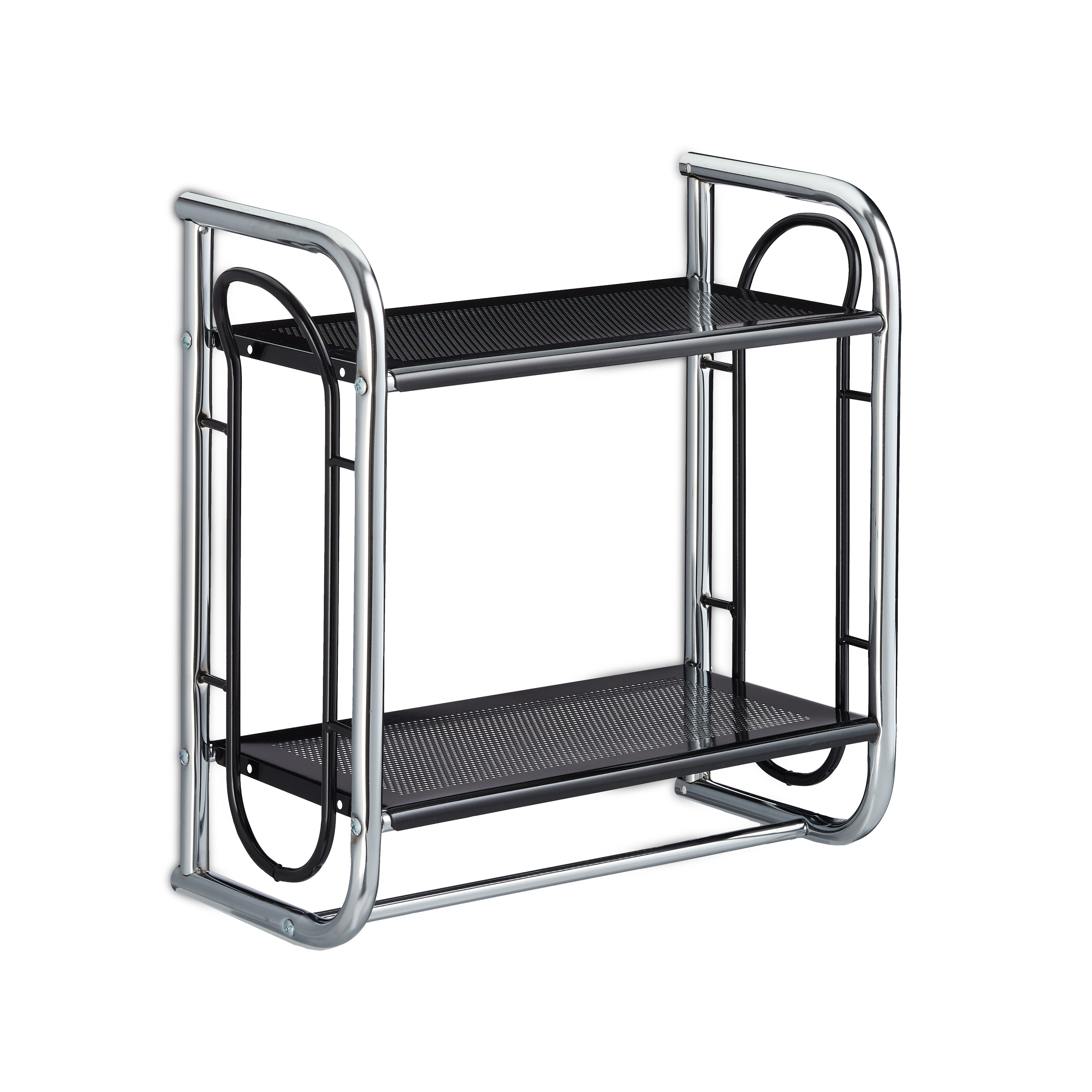 Wandregal Badezimmer Badregal Schwarz Mit Handtuchstange Hängeregal