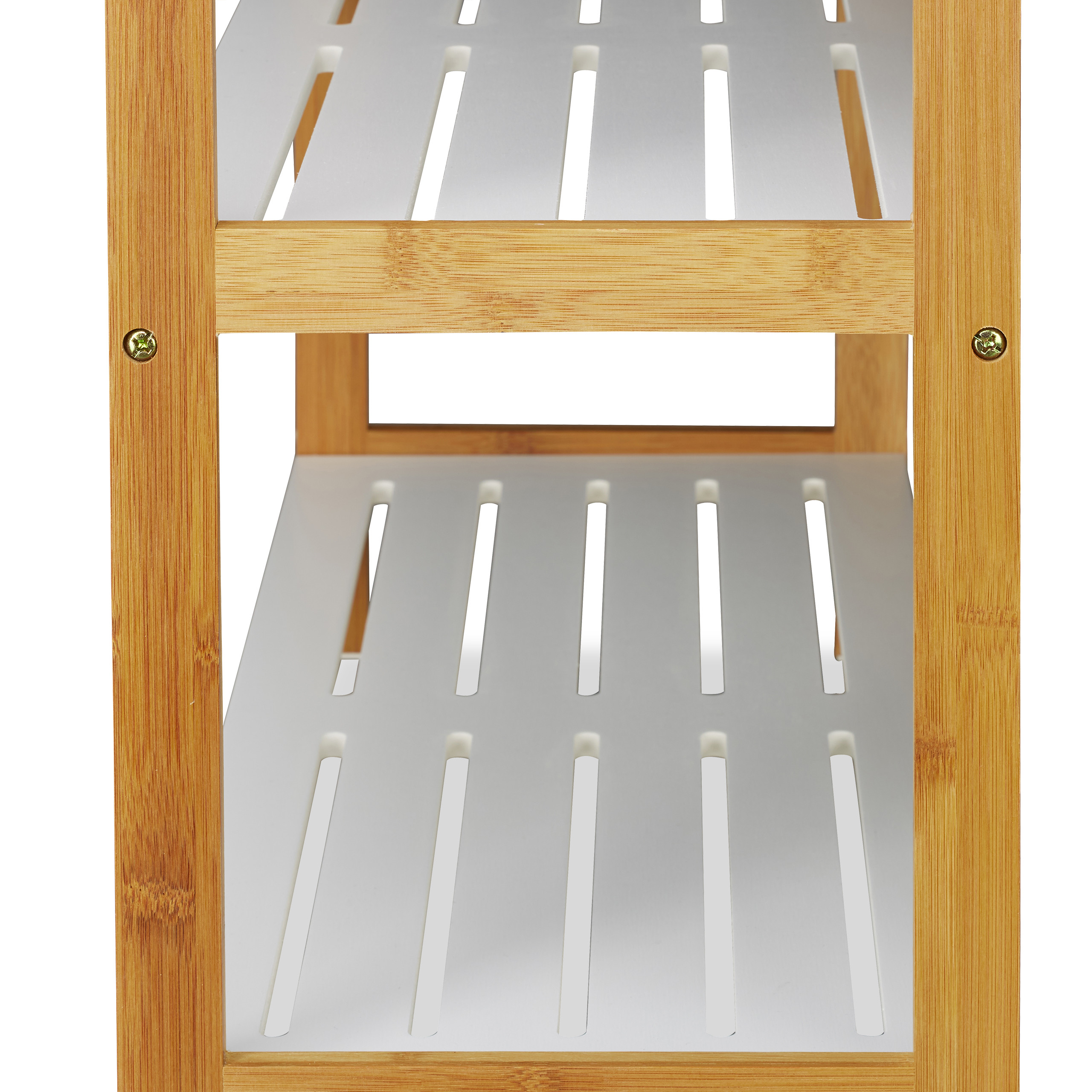 Schuhregal Weiß Schuhablage Schuhaufbewahrung Bambus & MDF Schuhgestell