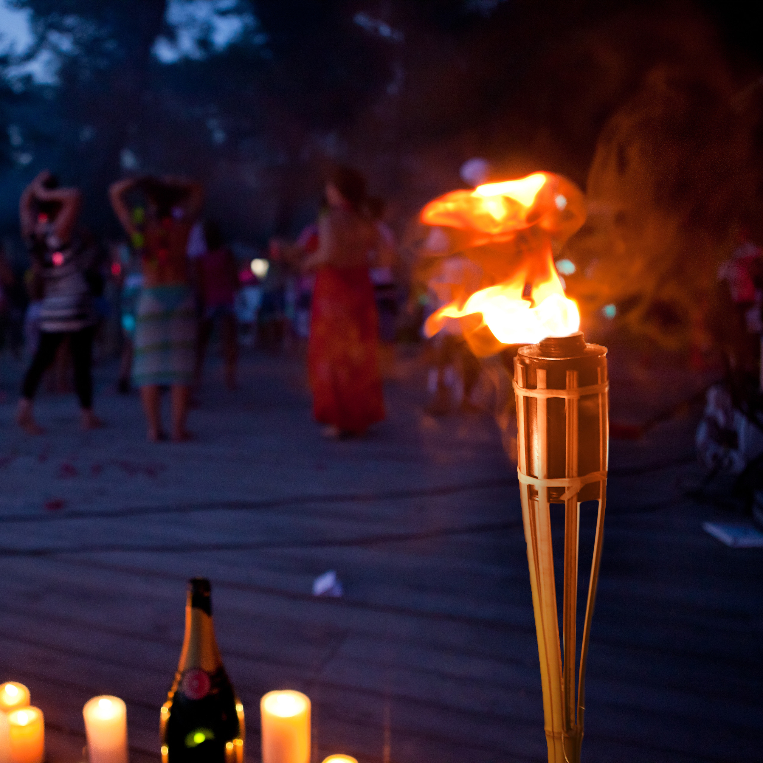 Gartenfackeln Bambus 10er Set Ölfackeln außen 90 cm Gartendeko Fackelöl