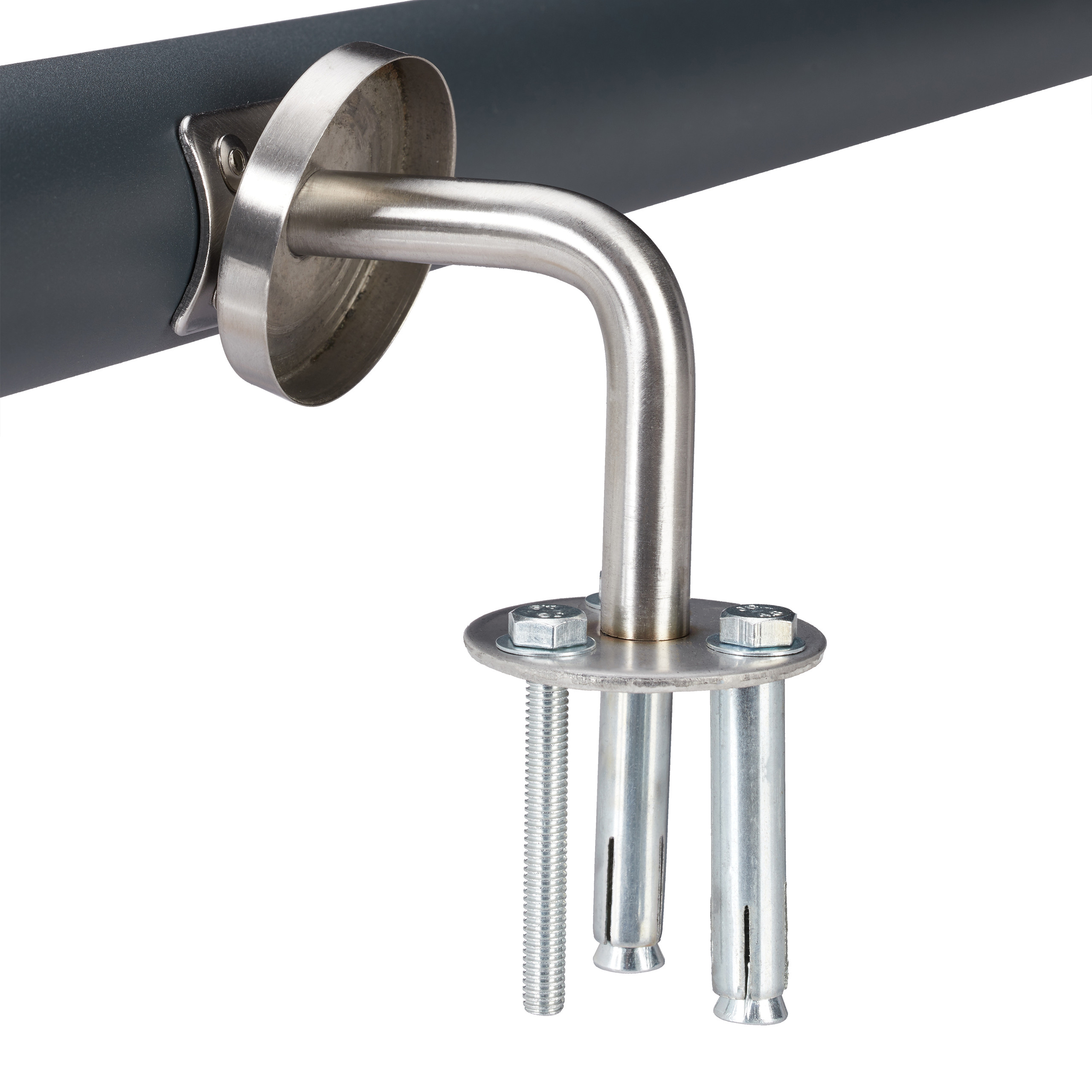 Handlauf Treppengeländer Treppenhandlauf Wandhandlauf Aluminium anthrazit rund