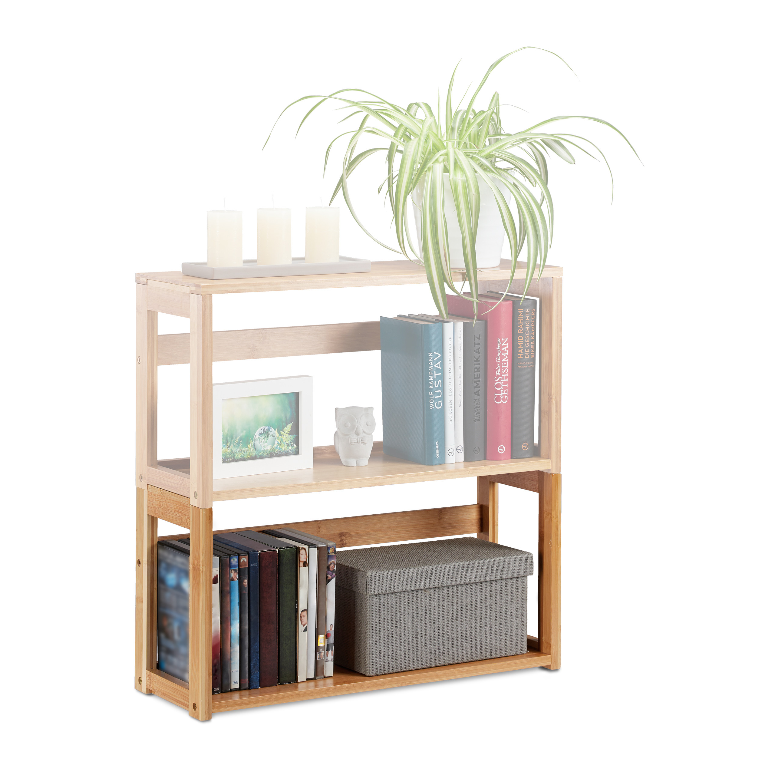 Stapelregal Standregal Regal erweiterbar Bambusregal Ablageregal