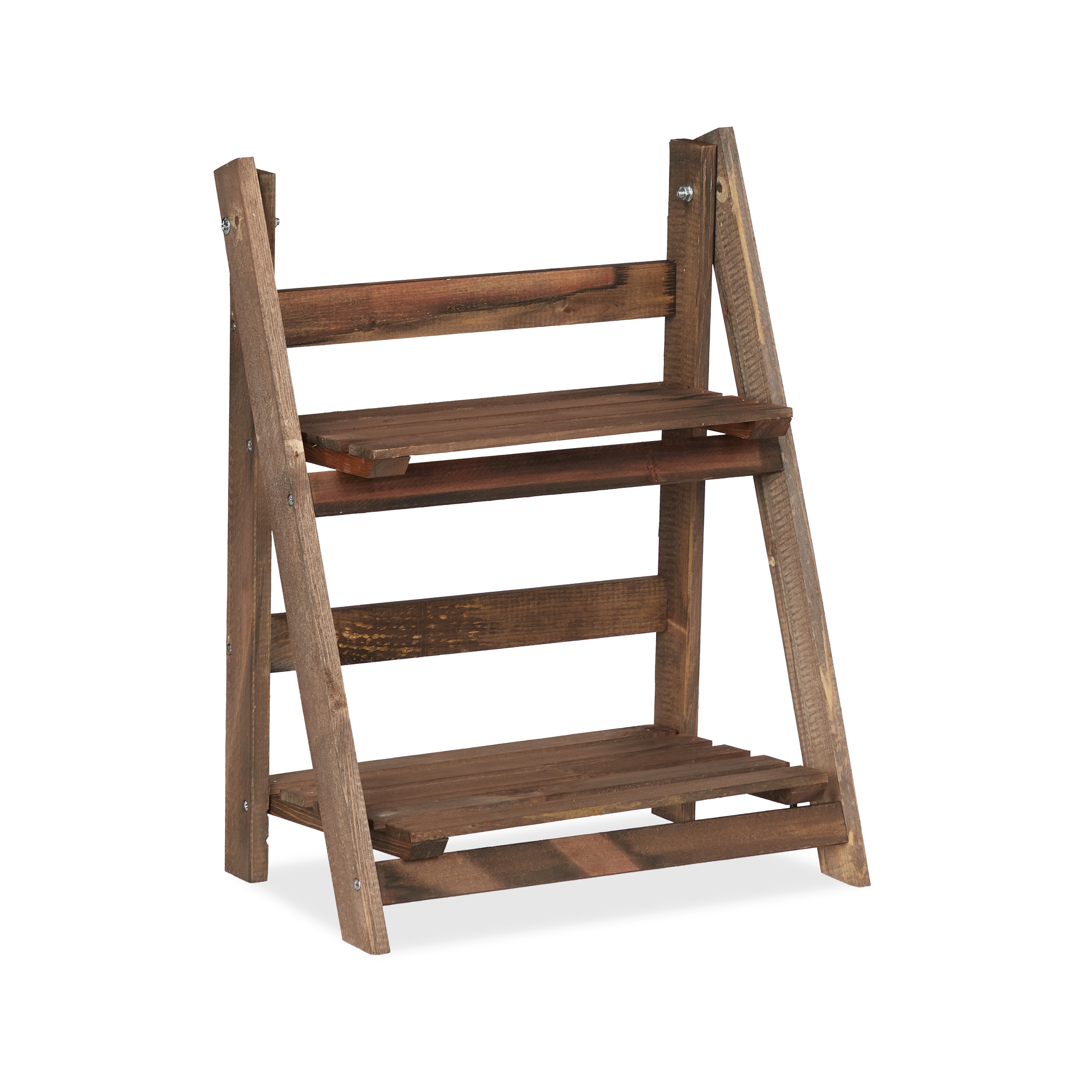 Blumentreppe Holz Pflanzentreppe Blumenleiter Blumenregal braun Leiterregal