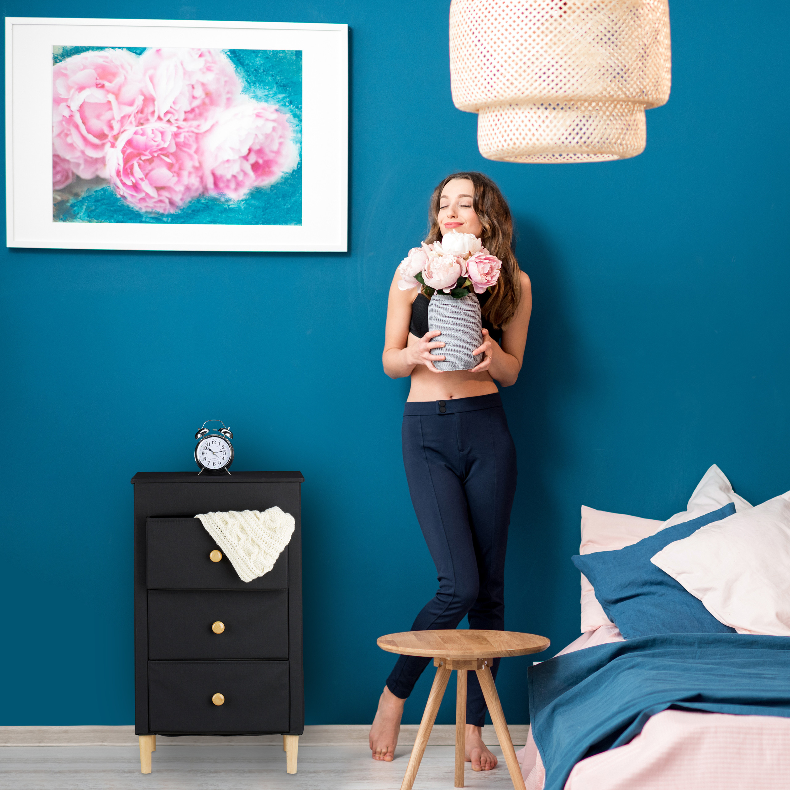 Schubladenschrank schwarz Faltschrank Stoffschrank Schubfachschrank