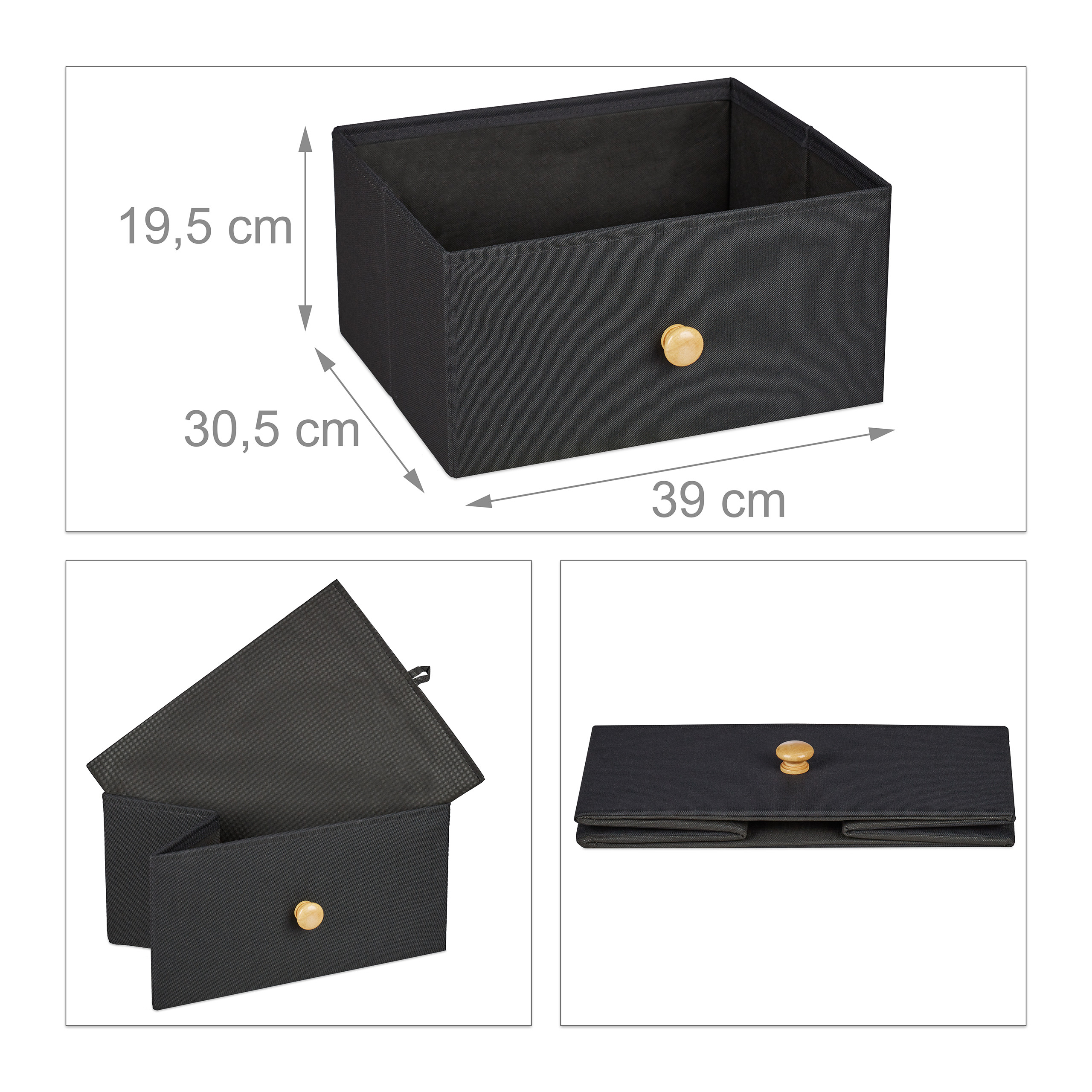 Schubladenschrank schwarz Faltschrank Stoffschrank Schubfachschrank