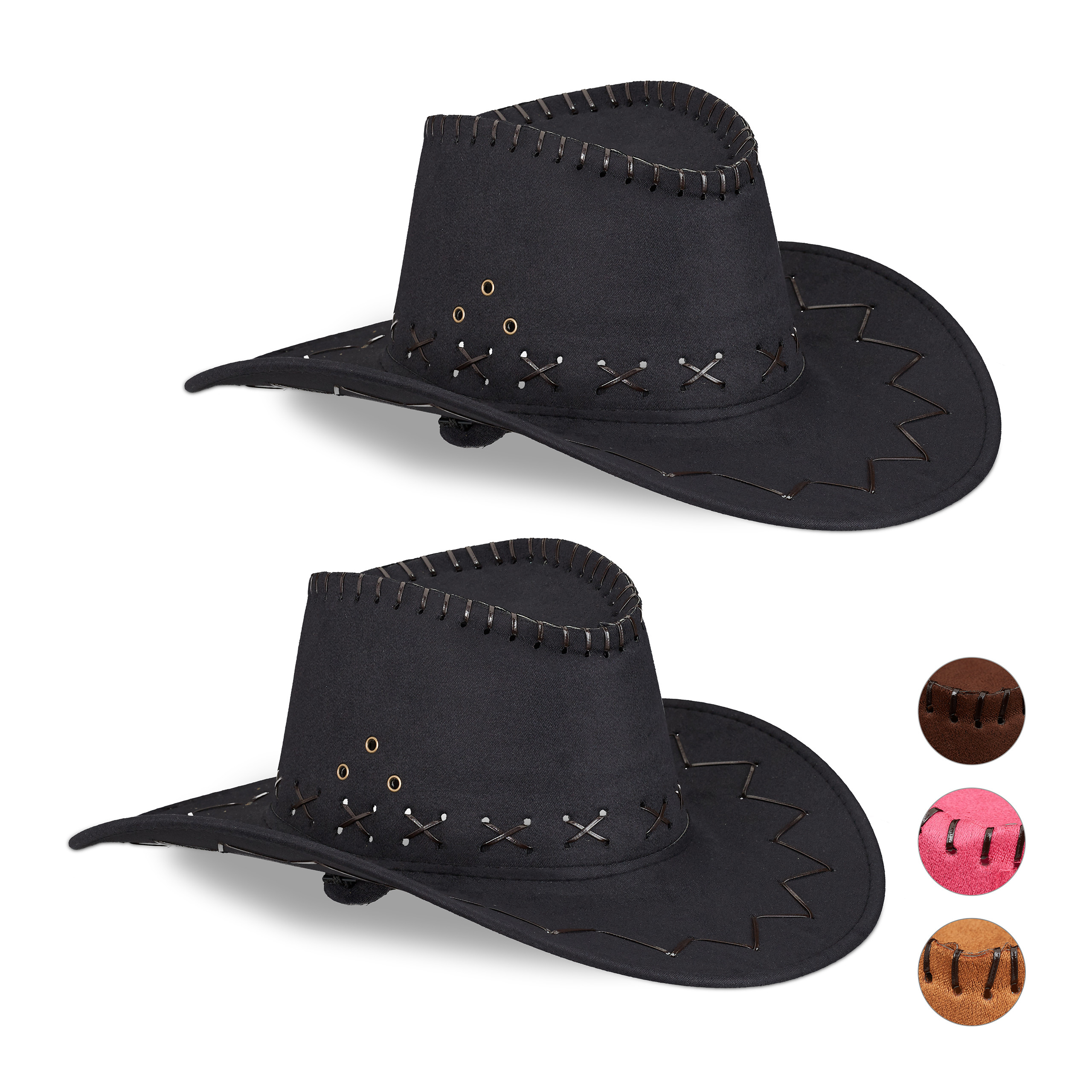 Cowboyhut mit Pailletten Glitzerhut Partyhut Hut Festival schwarz