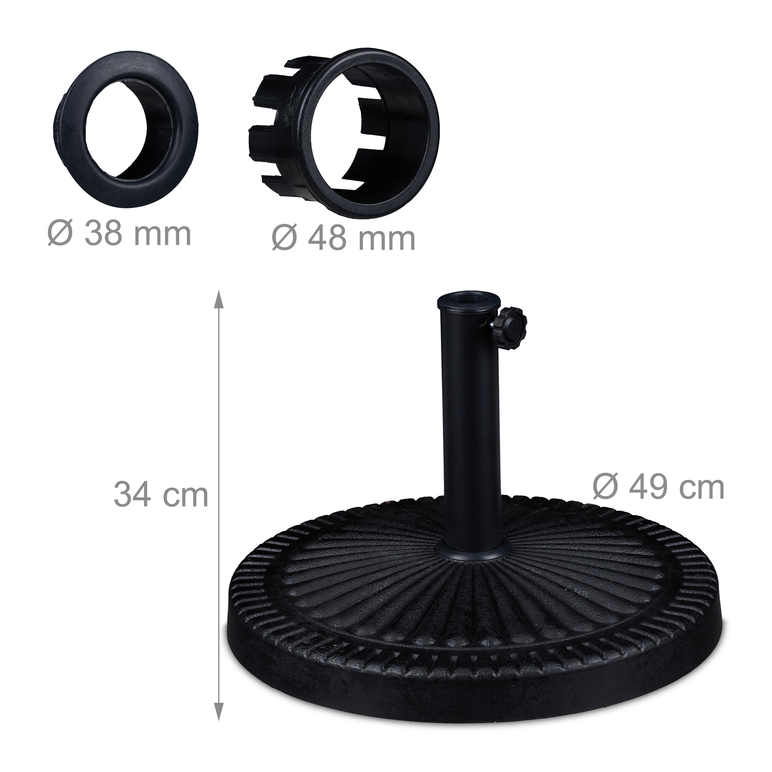 Sonnenschirmständer Guss Optik Balkon Schirmständer Sonnenschirmfuß